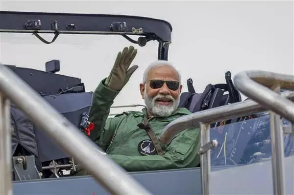 PM Modi undertakes sortie on Tejas aircraft