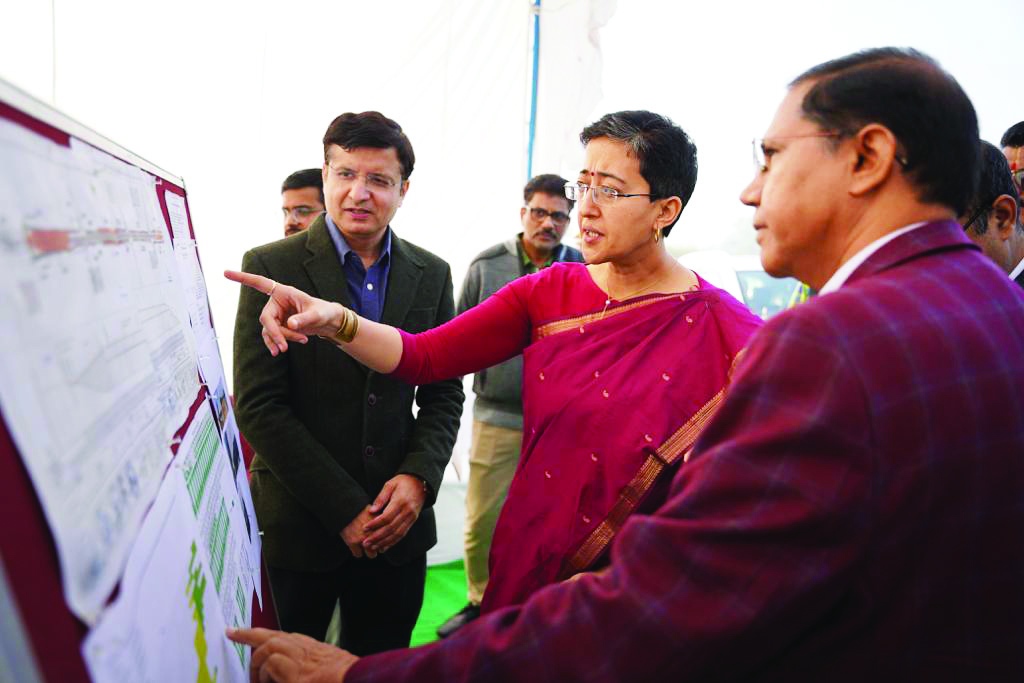 PWD min Atishi inspects under-construction flyover in Anand Vihar PWD min Atishi inspects under-construction flyover in Anand Vihar