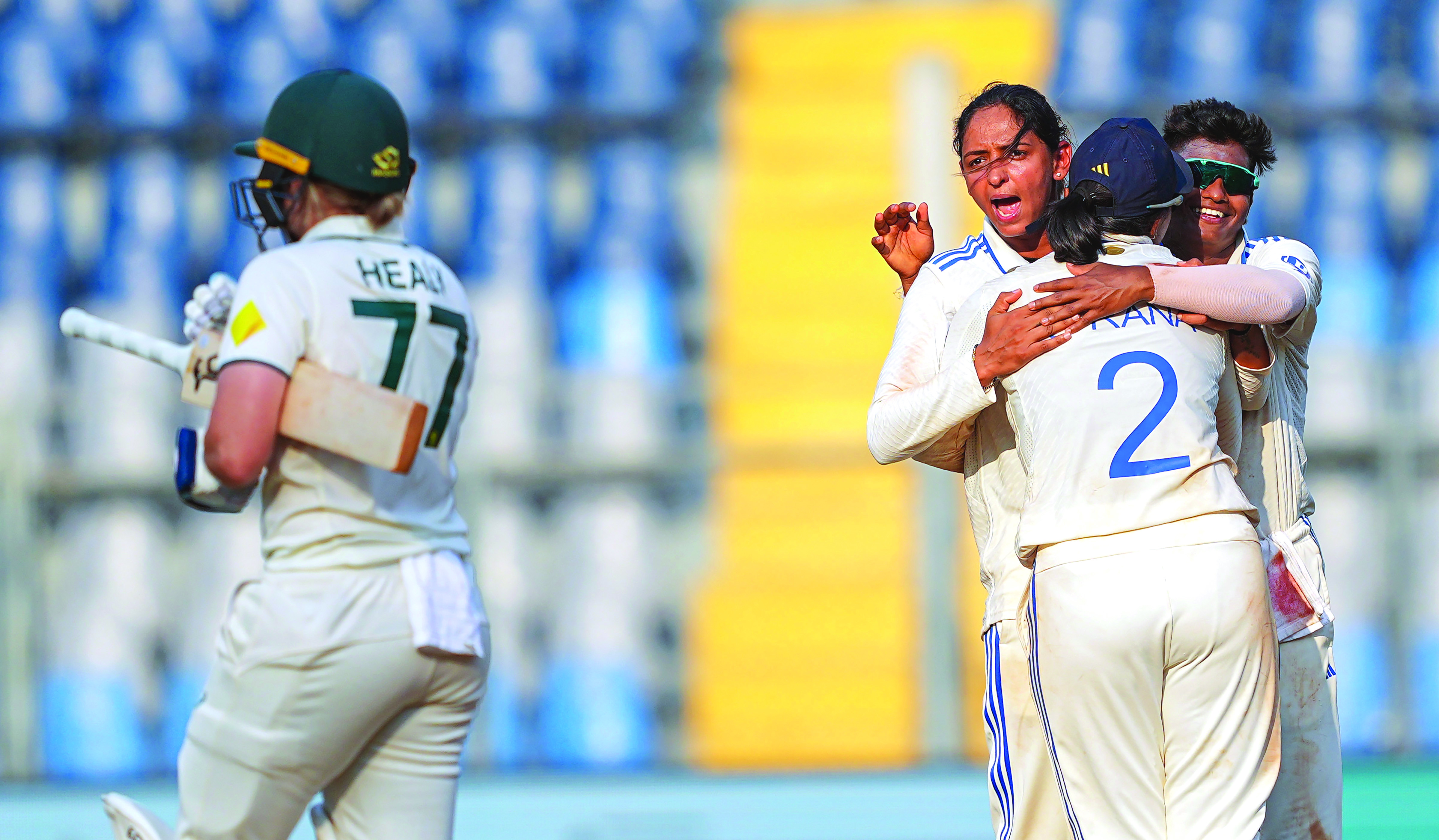 Skipper Harmanpreet leads India fightback but Oz take slender lead Skipper Harmanpreet leads India fightback but Oz take slender lead