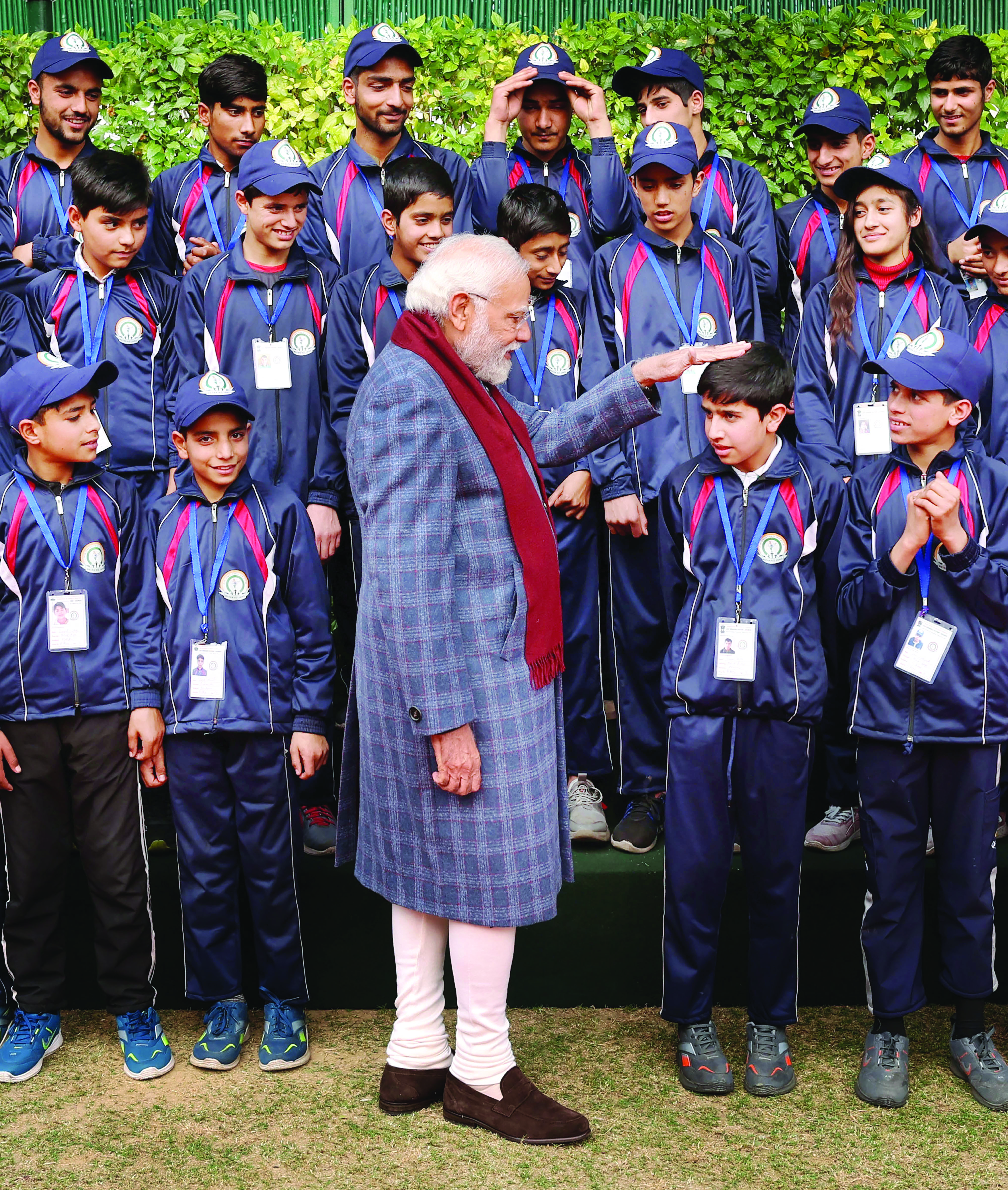PM Narendra Modi interacts with students from Jammu and Kashmir