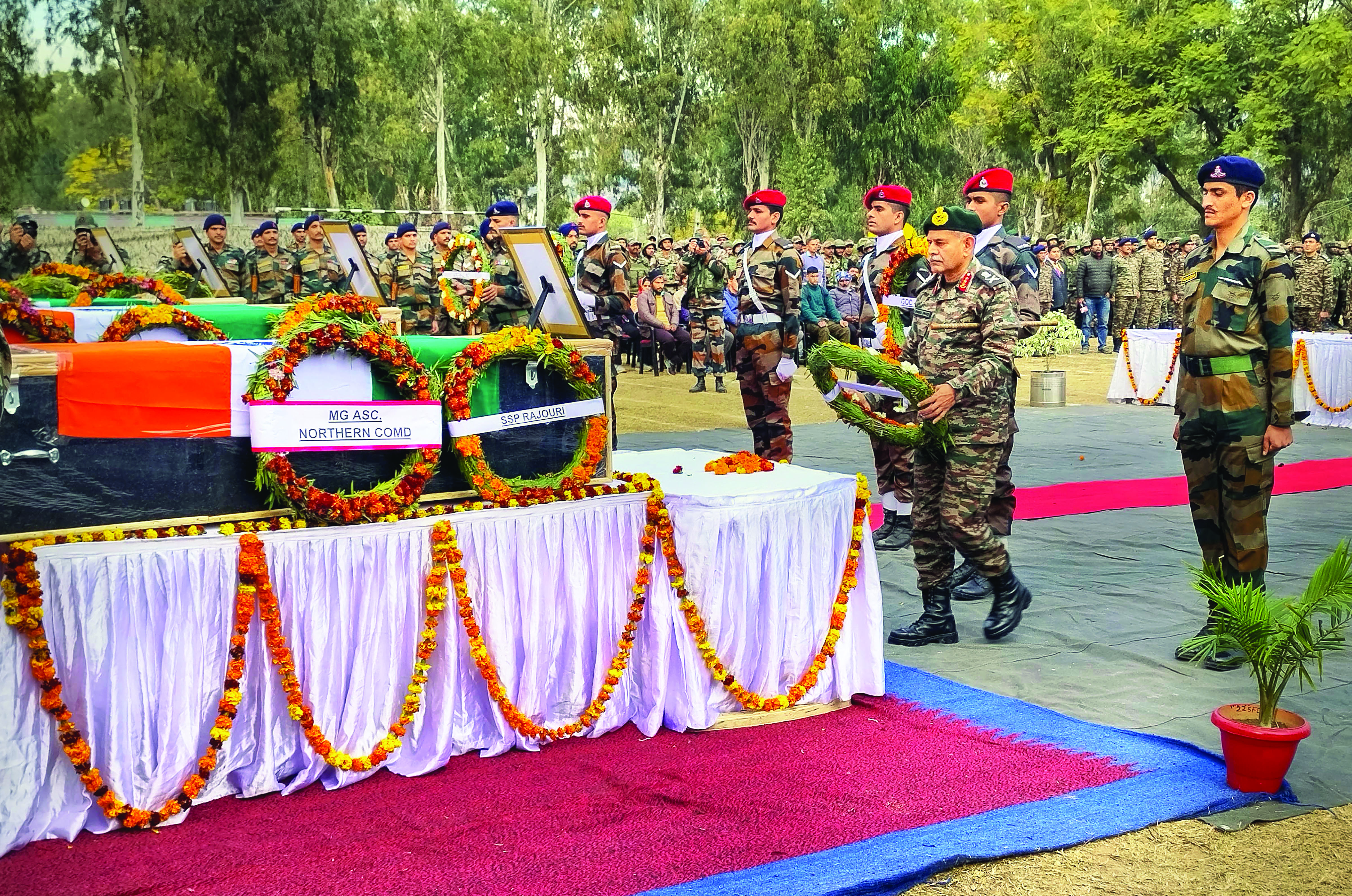J&K: Army pays tributes to four fallen soldiers