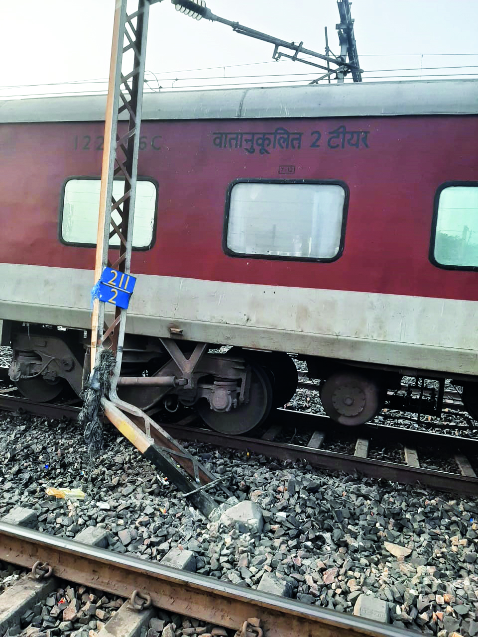 Bengal: Bikaner-Howrah train delayed due to damaged overhead equipment Bengal: Bikaner-Howrah train delayed due to damaged overhead equipment