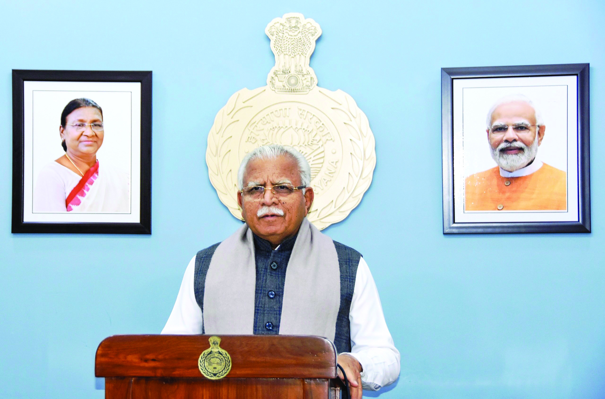 Khattar virtually interacts with participants of ‘Viksit Bharat Sankalp Yatra’ Khattar virtually interacts with participants of ‘Viksit Bharat Sankalp Yatra’