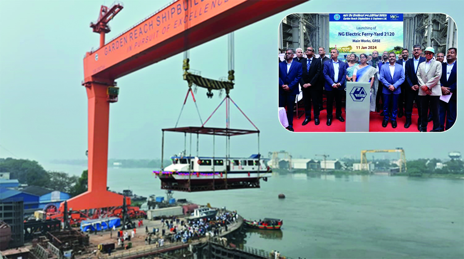 GRSE launches next generation electric ferry for Bengal govt