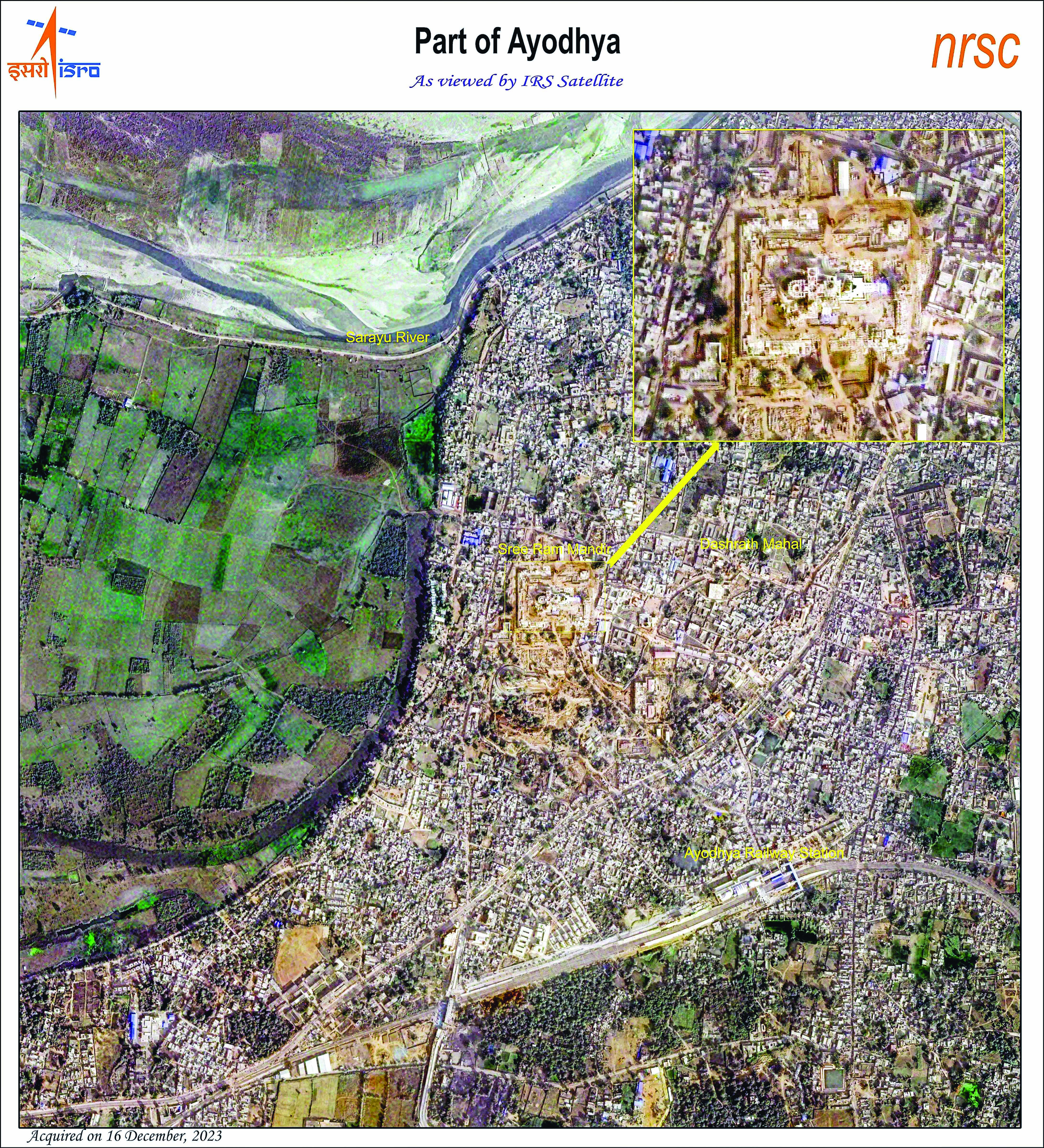 ISRO releases satellite image of Ayodhya Ram Temple