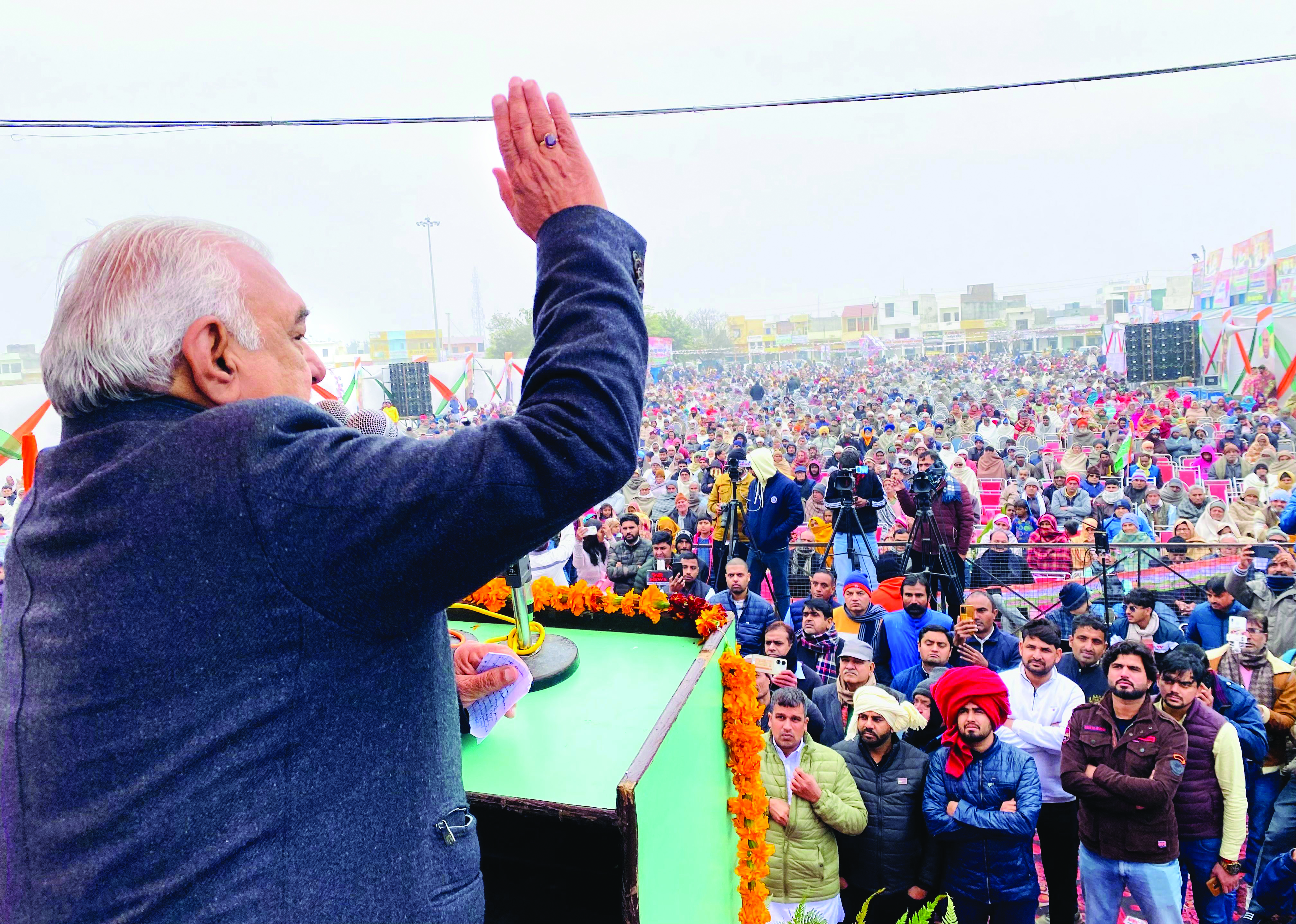 Massive crowd gathers for Congress Conference in Kurukshetra Massive crowd gathers for Congress Conference in Kurukshetra