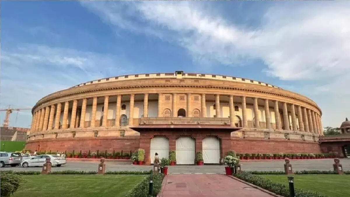 President Droupadi Murmu arrives in Parliament House in buggy