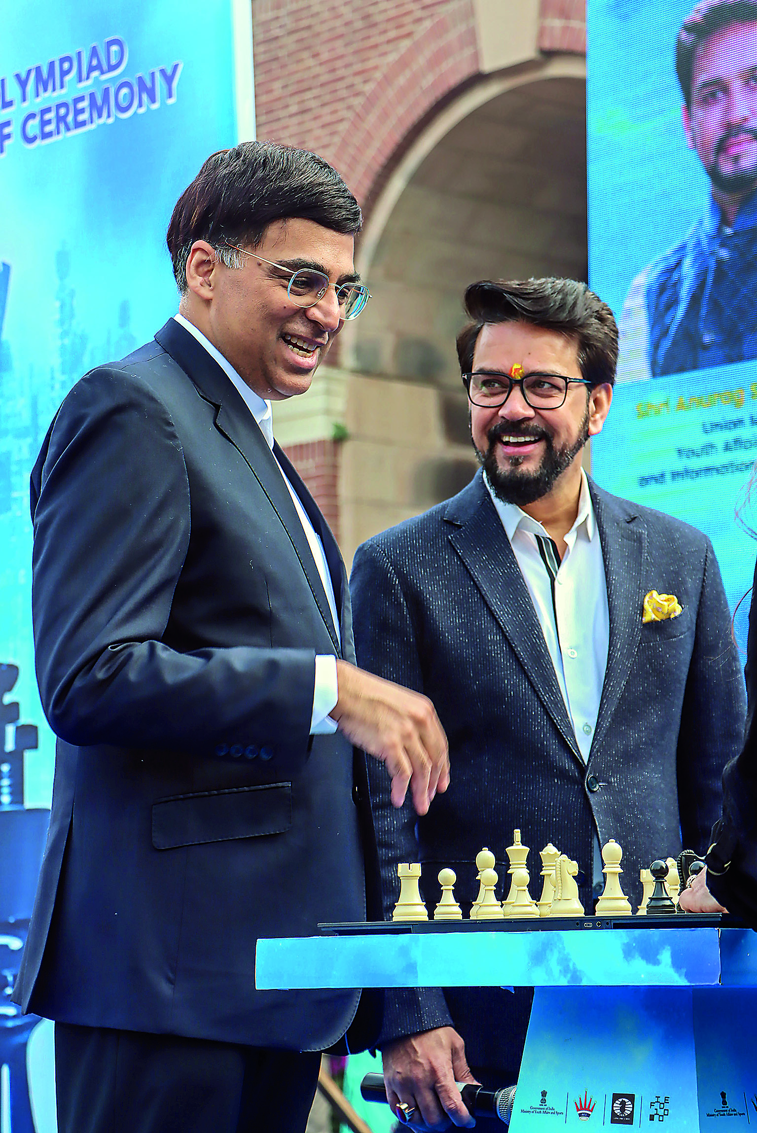 Anurag Thakur hands over Chess Olympiad Torch to Budapest