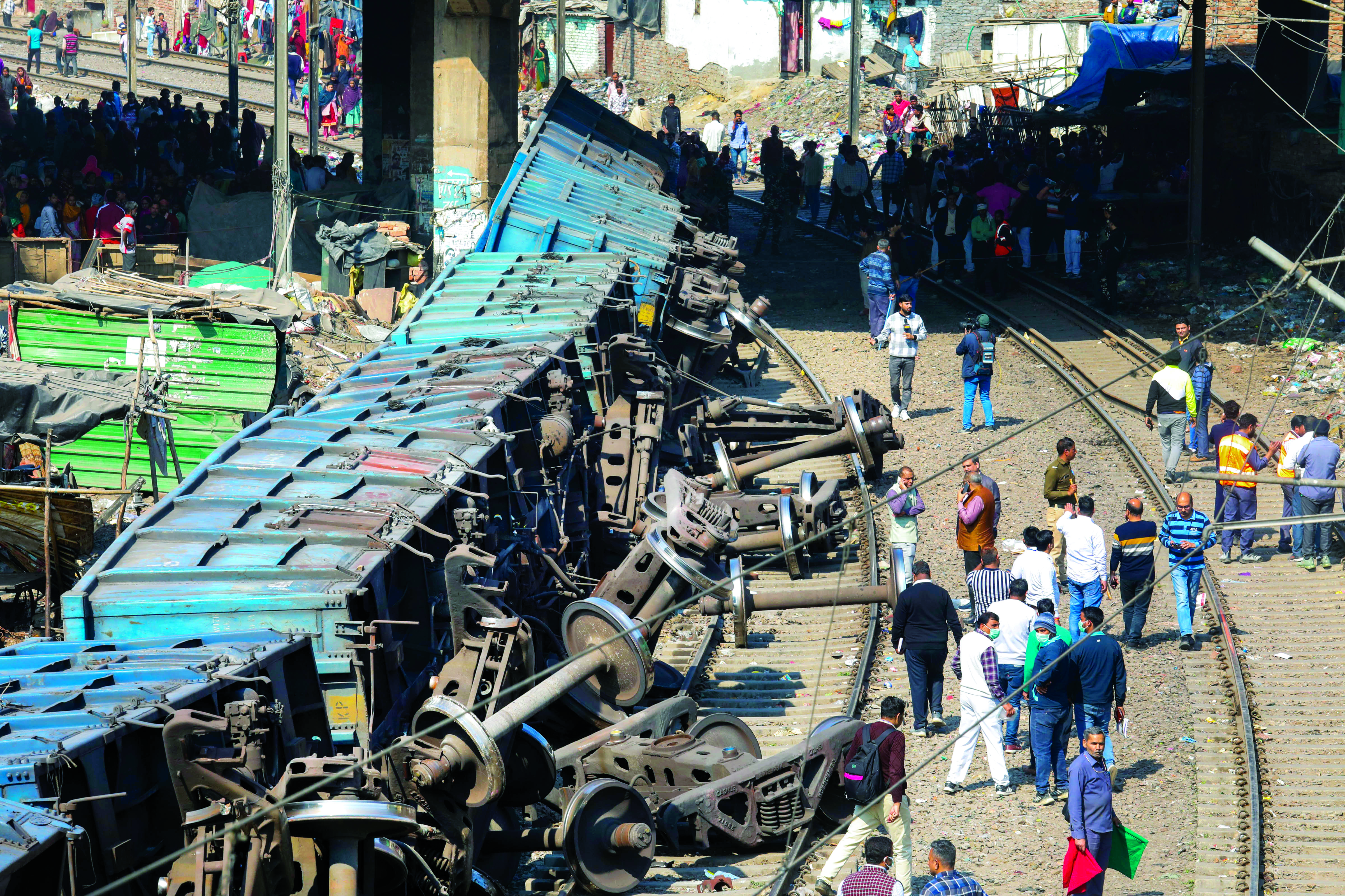 Goods train derails near Sarai Rohilla station, rag-picker killed Goods train derails near Sarai Rohilla station, rag-picker killed