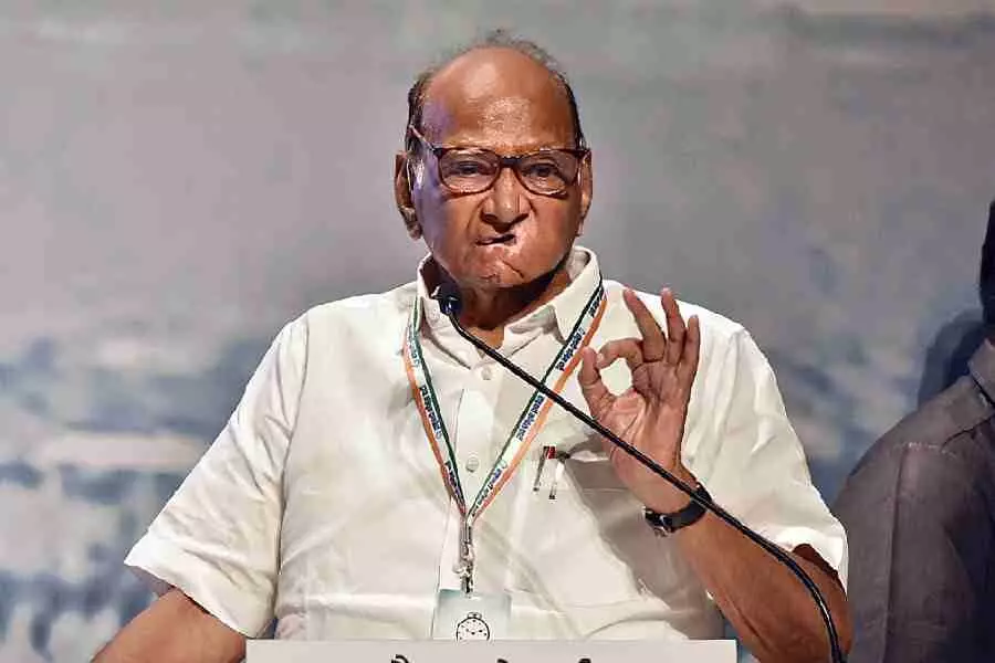 Sharad Pawar unveils symbol of his NCP group at Raigad fort