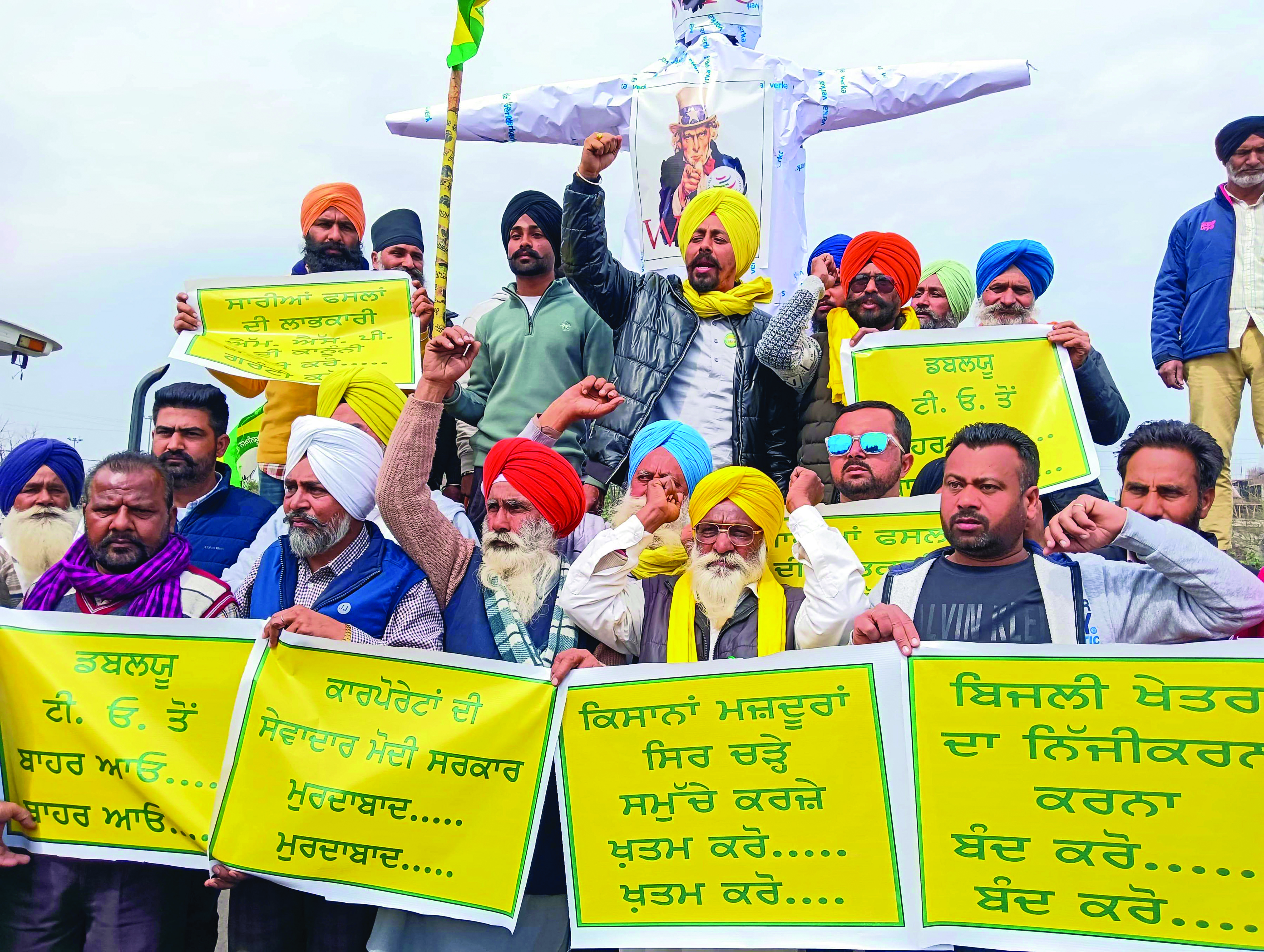 Farmers demand removal of agriculture from WTO, stage protests in Punjab, Haryana, UP