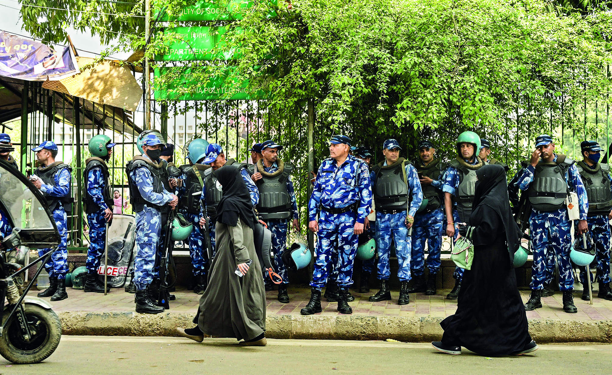 Security beefed up around JMI, police patrol northeast Delhi