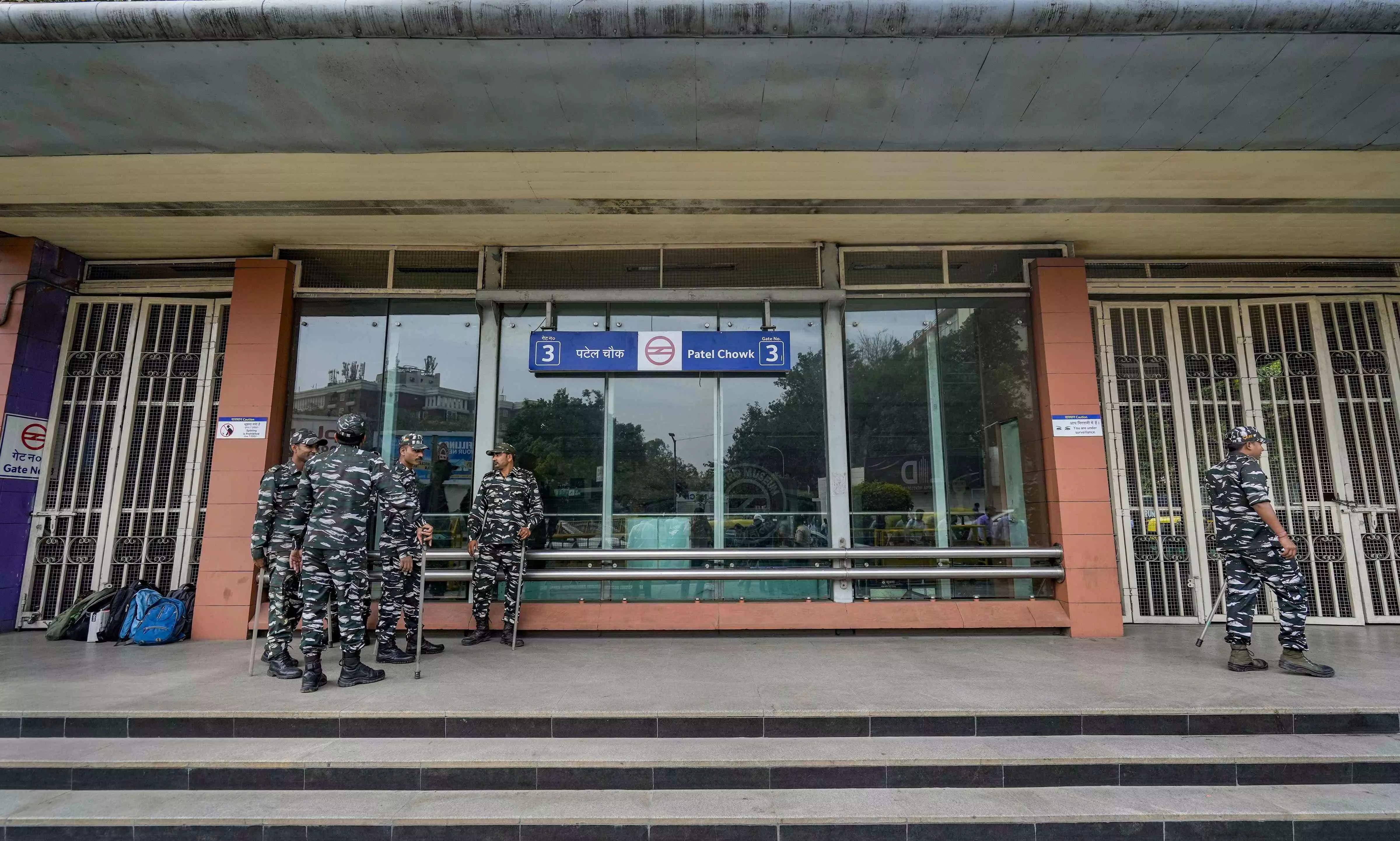 Gates of three Delhi Metro stations shut ahead of AAP protest Gates of three Delhi Metro stations shut ahead of AAP protest