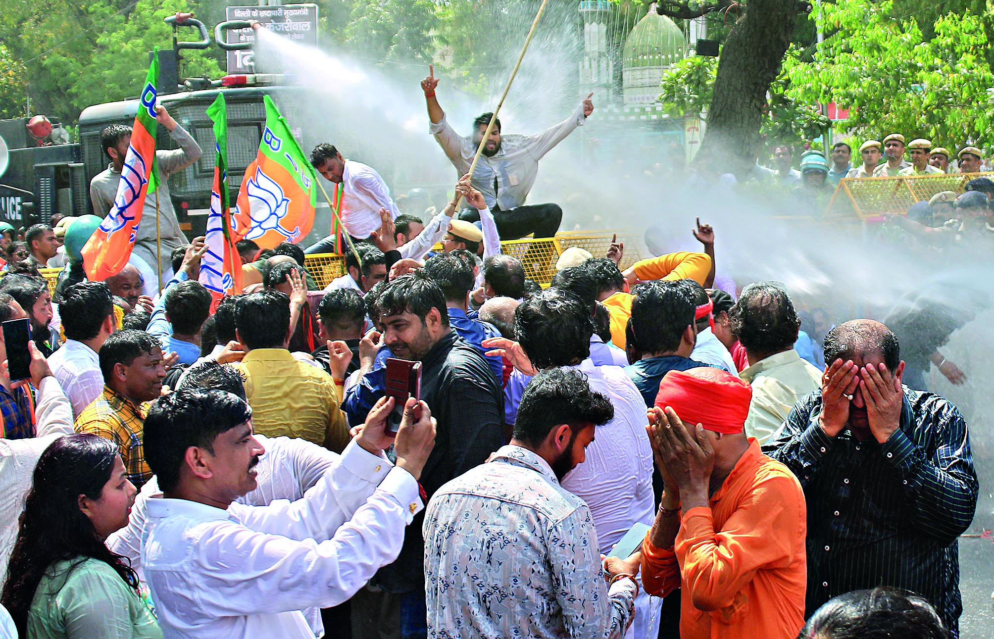 57 BJP workers detained during party’s march to demand Kejriwal’s resignation