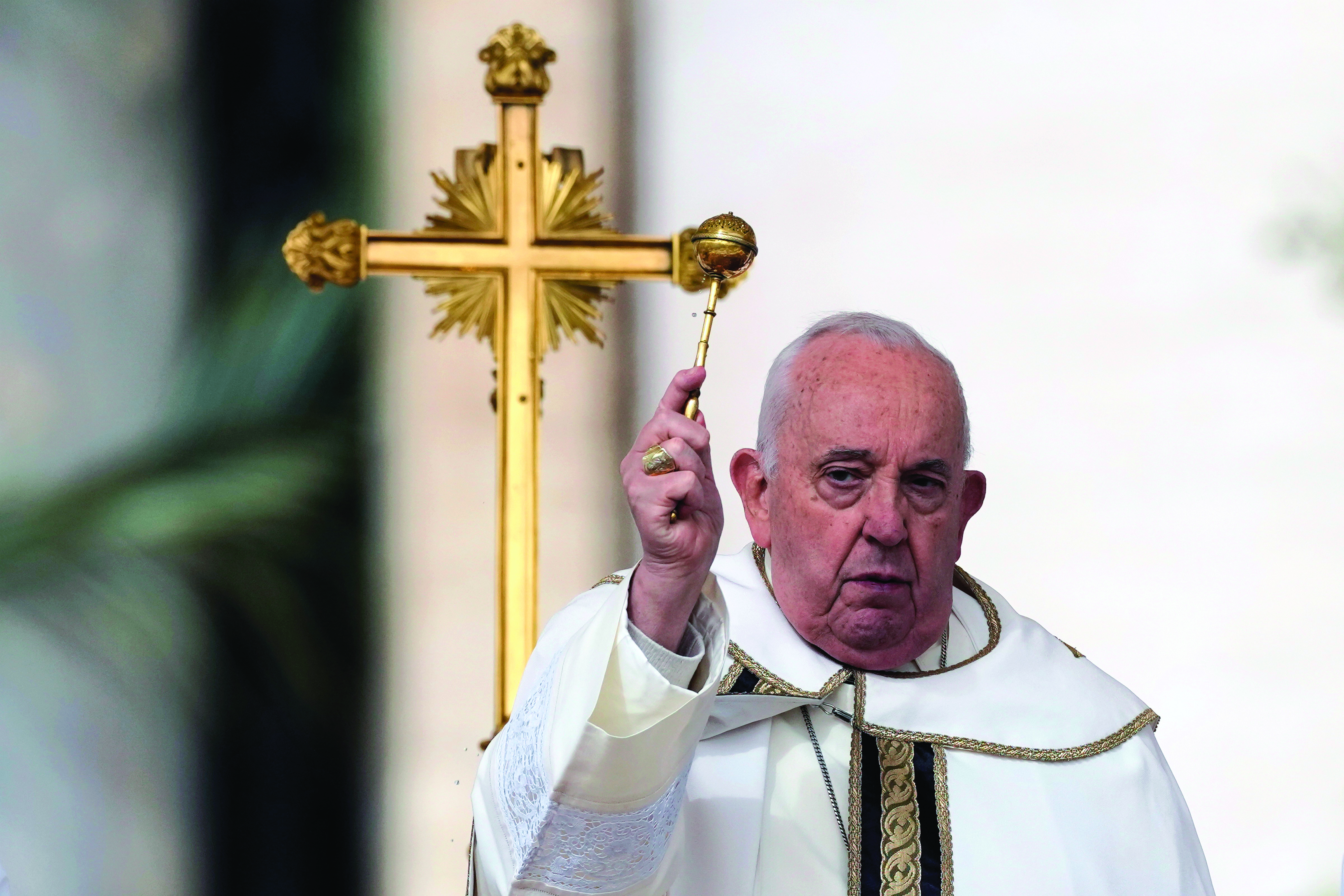 Pope overcomes health concerns to preside over blustery Easter Sunday Mass in St. Peter’s Square