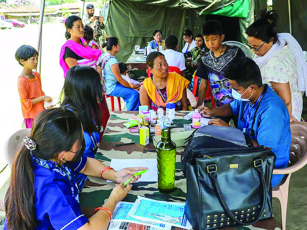 Self-help groups giving skill-based training to women staying in relief camps in Manipur