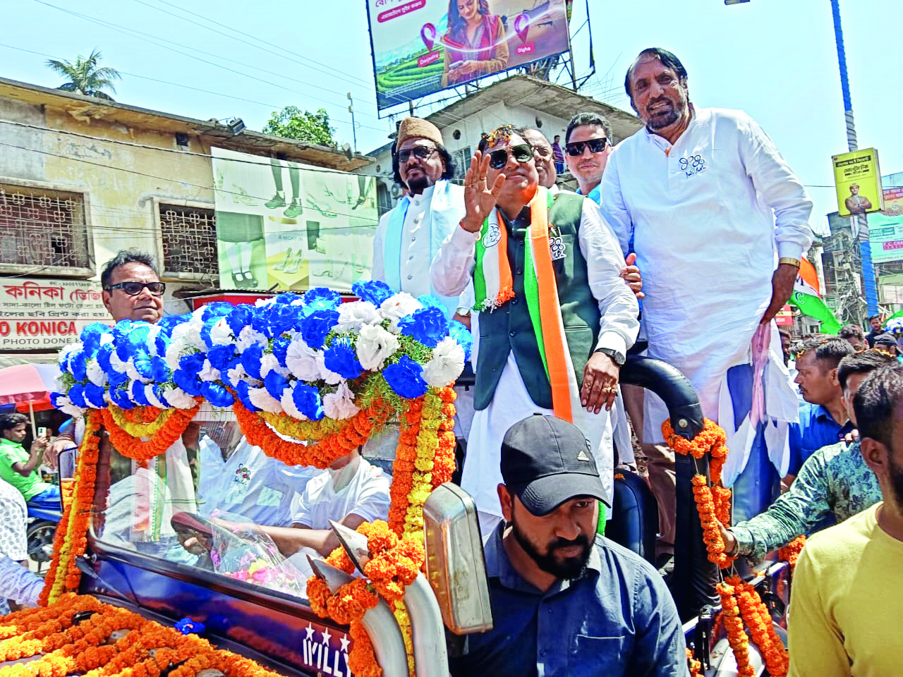 Raiganj: Trinamool’s Krishna Kalyani submits nomination, holds massive rally