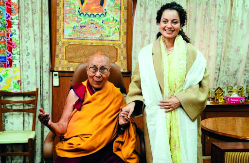Kangana meets Dalai Lama, seeks his blessings with ex-CM Jairam Thakur Kangana meets Dalai Lama, seeks his blessings with ex-CM Jairam Thakur