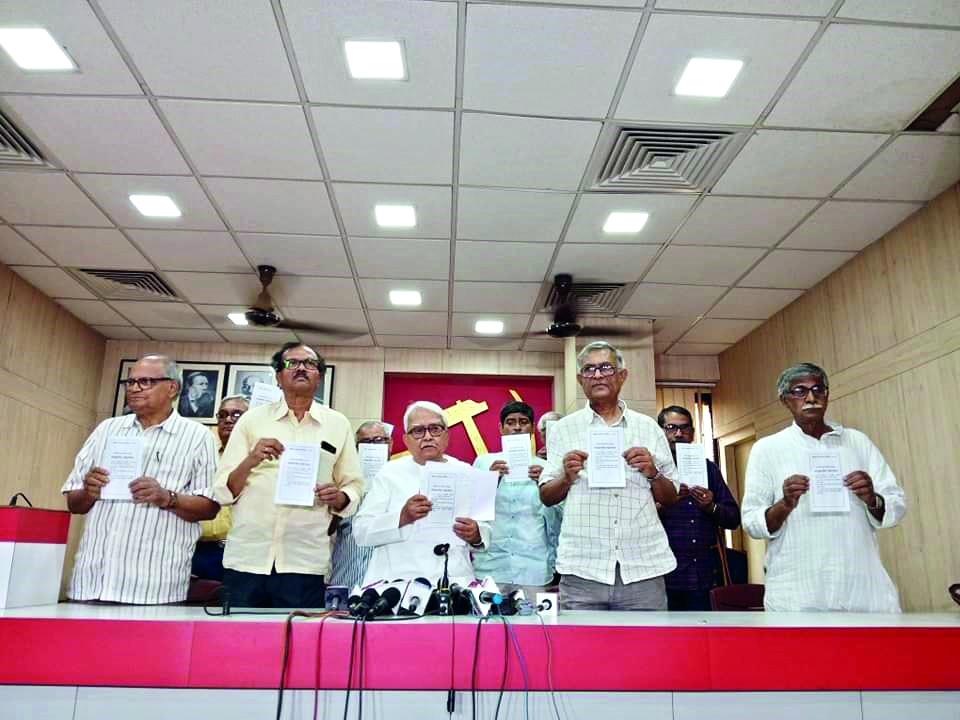 Left-Front poll manifesto calls for saving democracy, ending corruption Left-Front poll manifesto calls for saving democracy, ending corruption