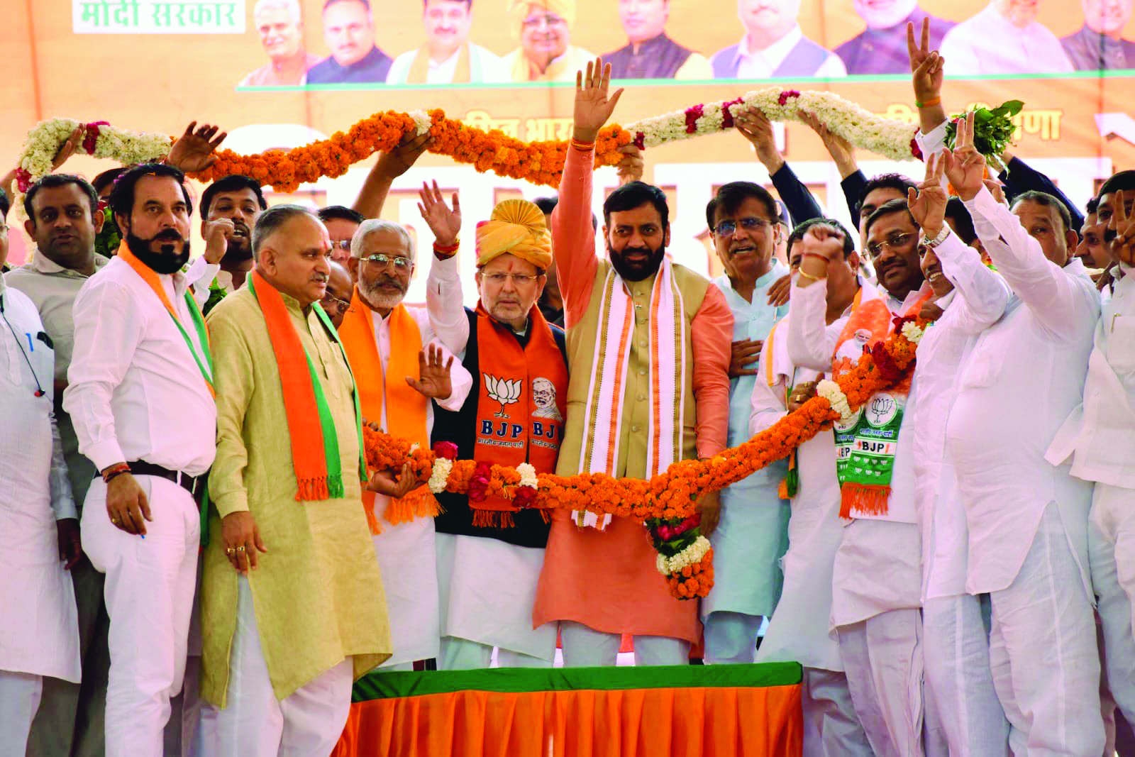 Saini lashes out at Cong during ‘Vijay Sankalp’ rally