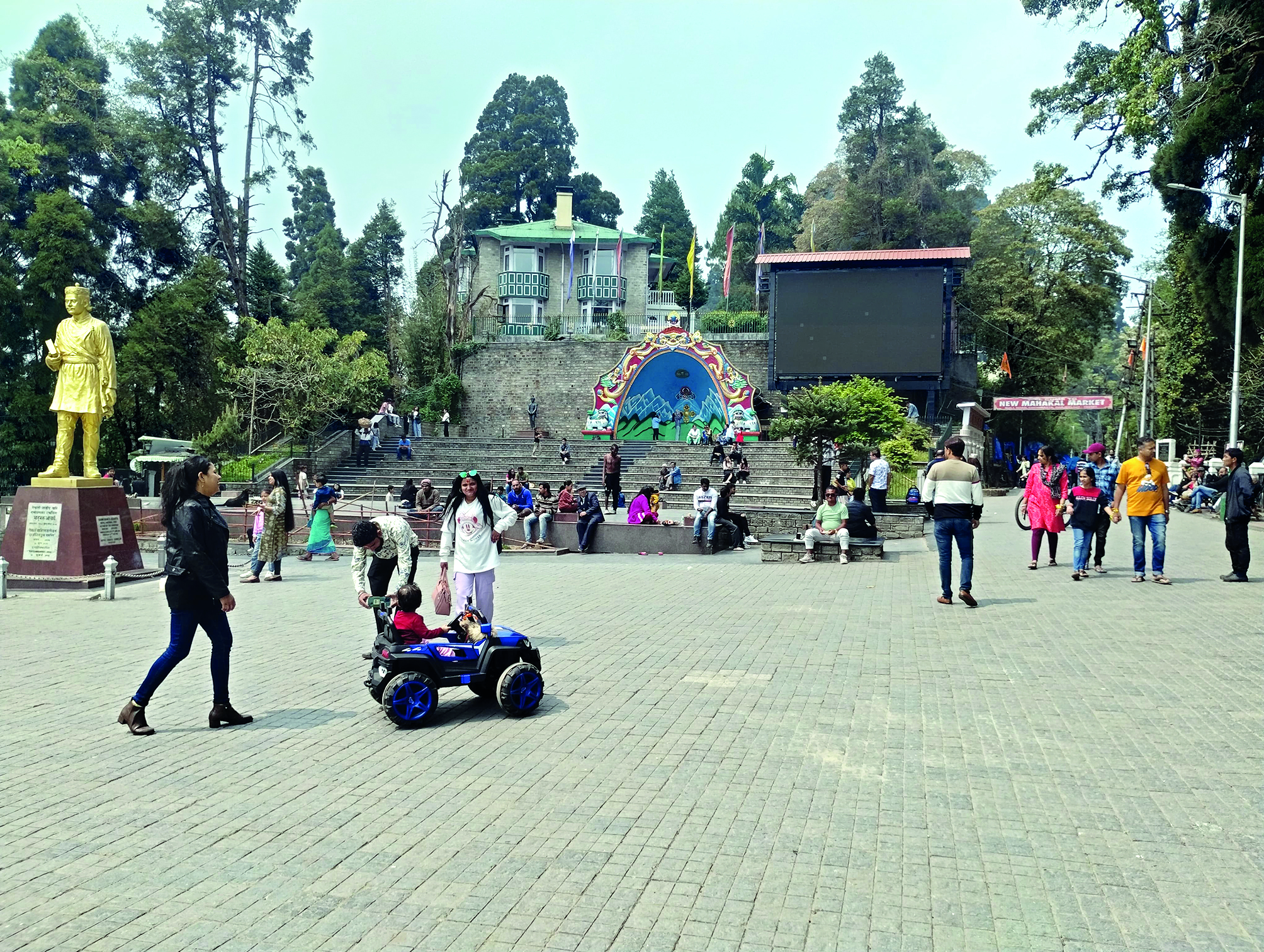 Tourists enjoy a peaceful   election day in the Hills