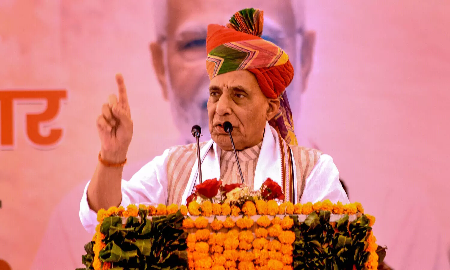 BJPs manifesto guarantees developed India, Congs document divisive: Rajnath Singh