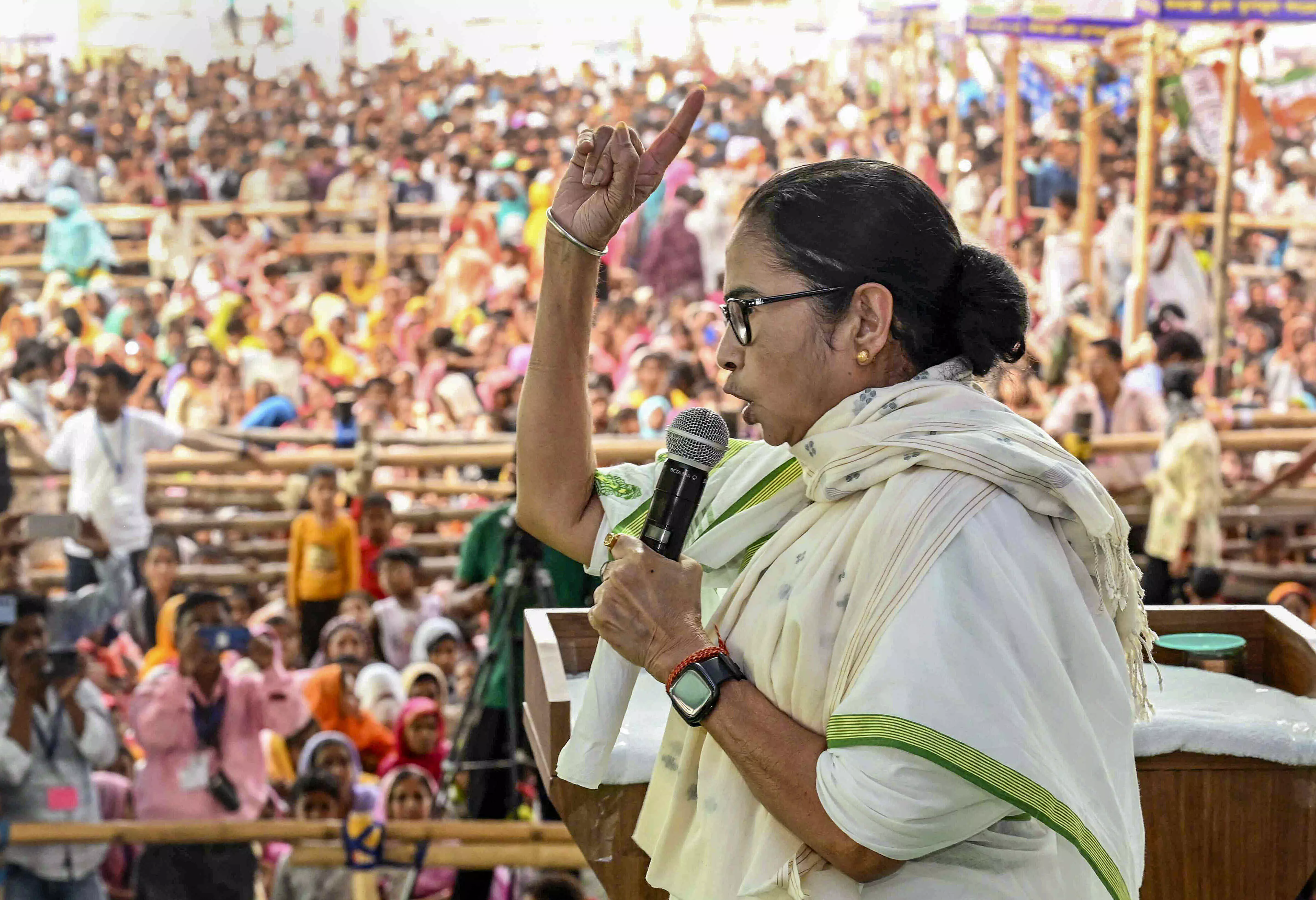 Mamata questions EVM credibility over sudden rise in voter turnout Mamata questions EVM credibility over sudden rise in voter turnout