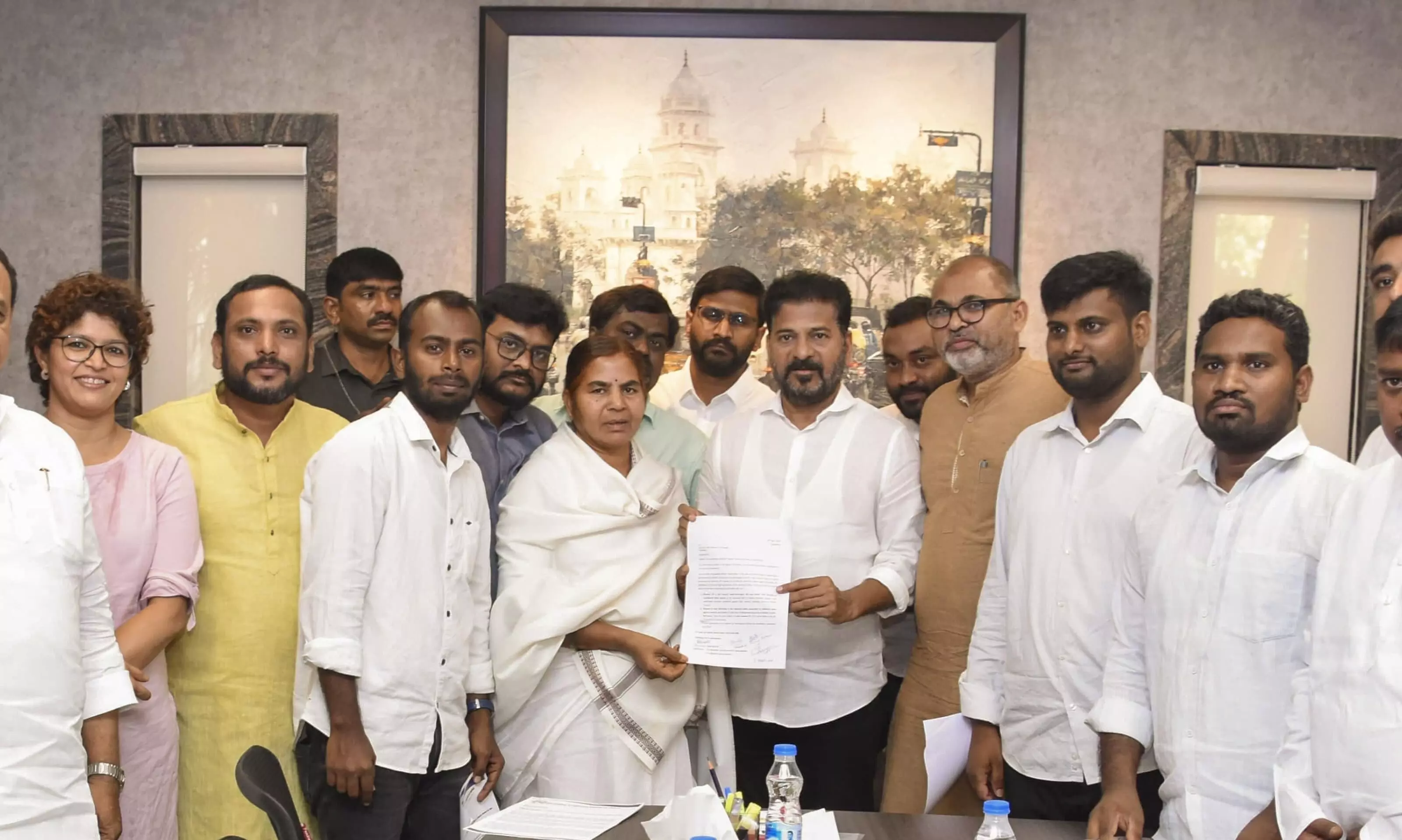 Rohith Vemulas mother meets Tgana CM Revanth Reddy, seeks justice Rohith Vemulas mother meets Tgana CM Revanth Reddy, seeks justice