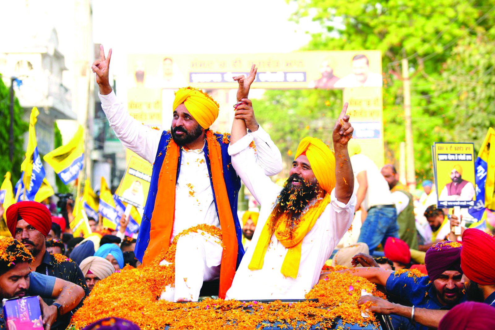 CM Mann campaigns for Malvinder Kang in Kharar