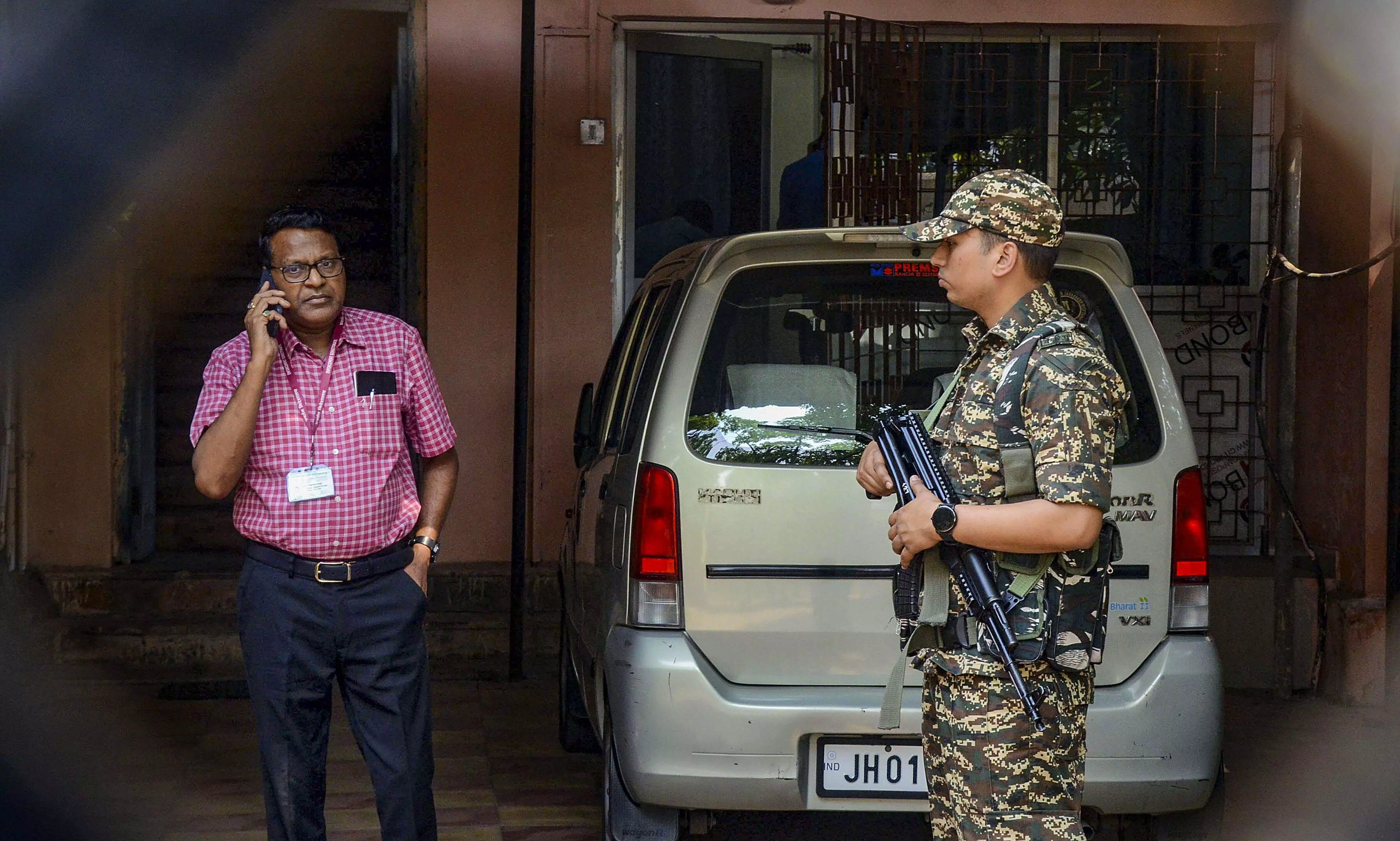 ED raids Jharkhands rural development department premises ED raids Jharkhands rural development department premises