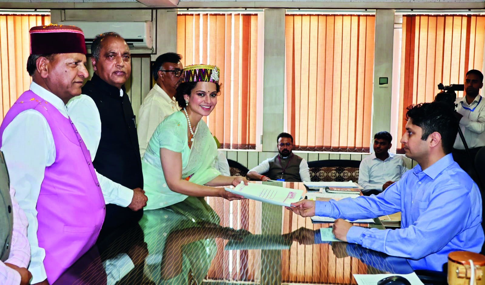 HP: Kangana Ranaut files nomination, says she will not get cowed by personal attacks HP: Kangana Ranaut files nomination, says she will not get cowed by personal attacks