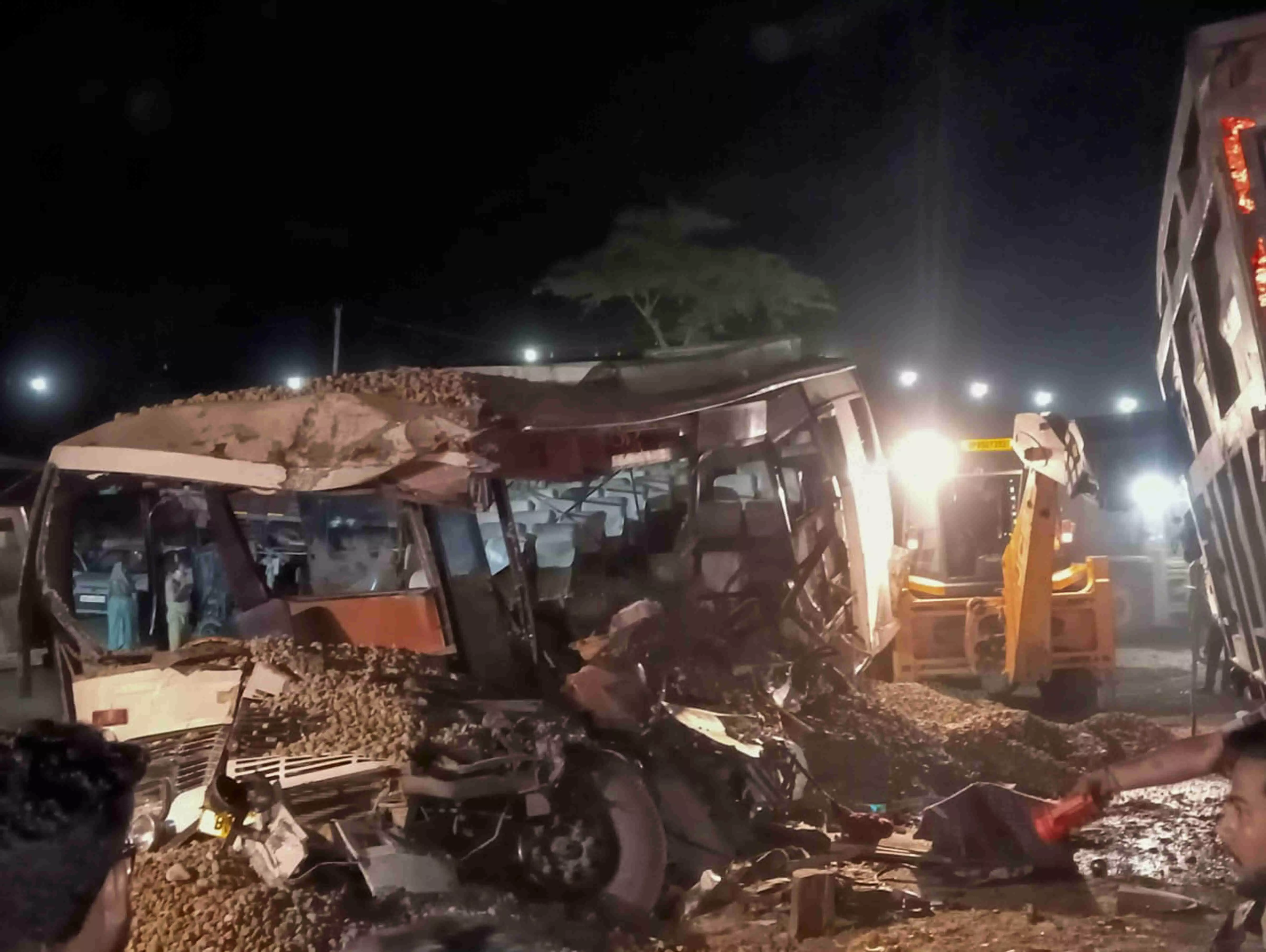 11 devotees dead in UPs Shahjahanpur as truck full of gravel overturns on their bus