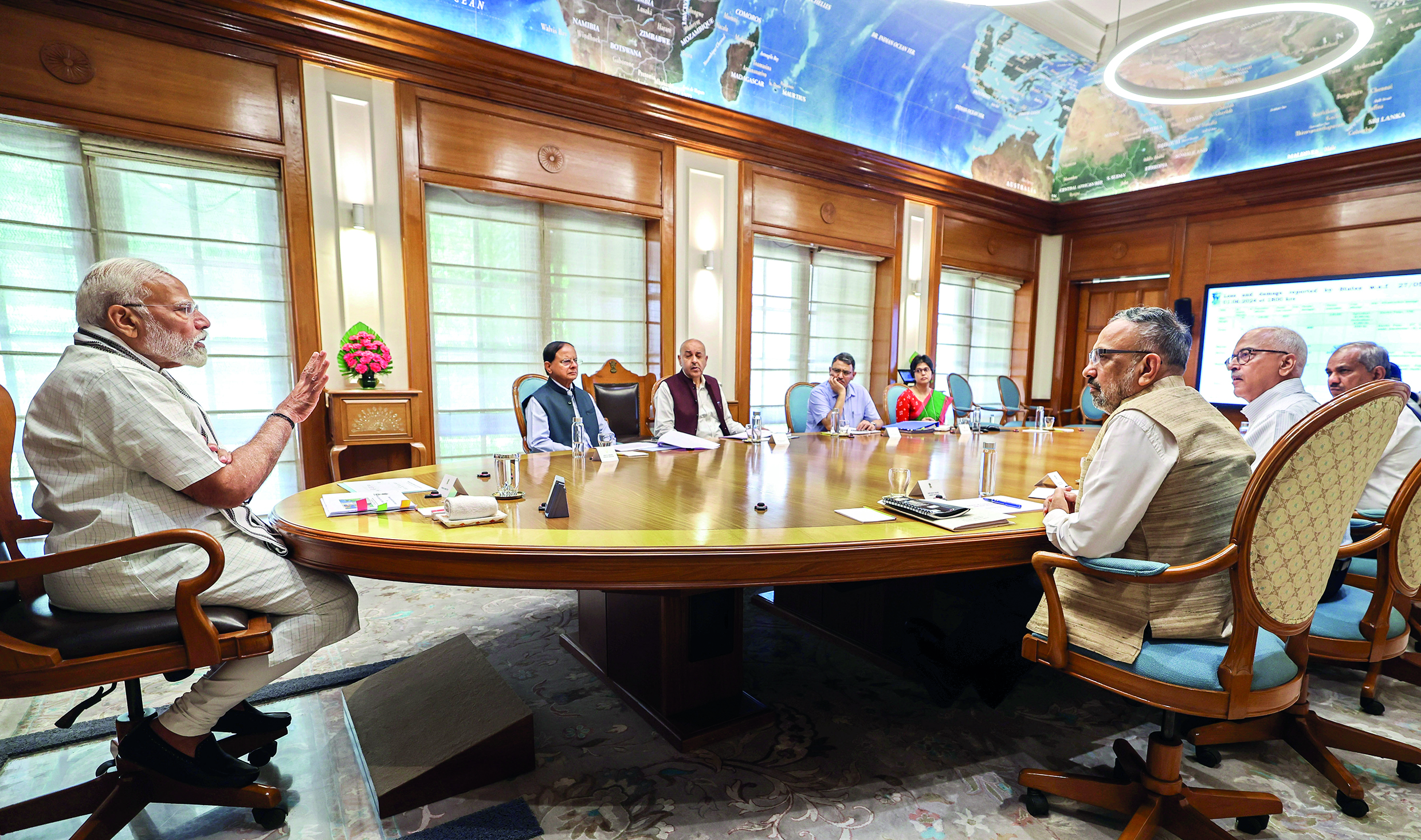 PM reviews heatwave, Cyclone Remal impact, and prepares 100-day agenda