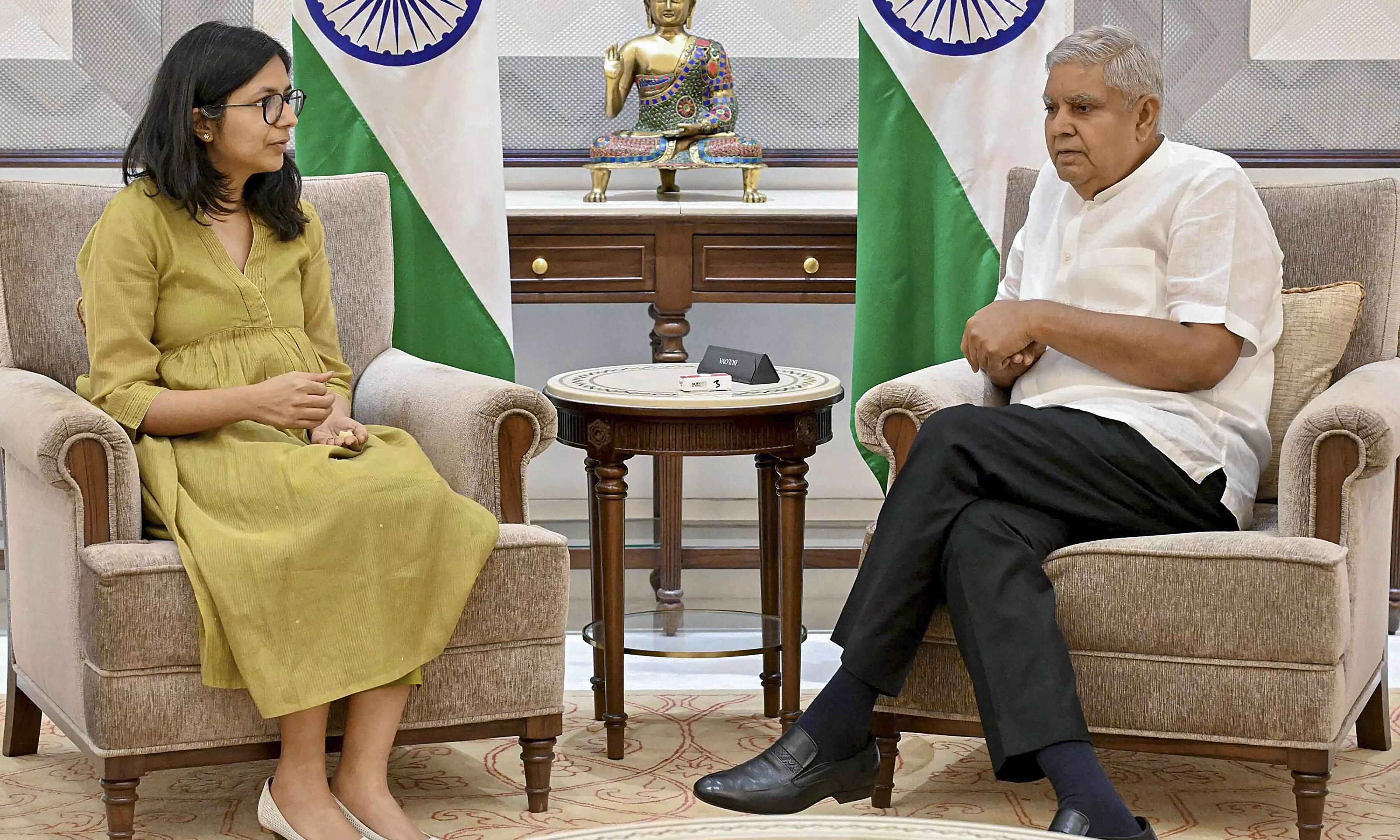 Rajya Sabha MP Swati Maliwal meets Vice President Dhankhar Rajya Sabha MP Swati Maliwal meets Vice President Dhankhar