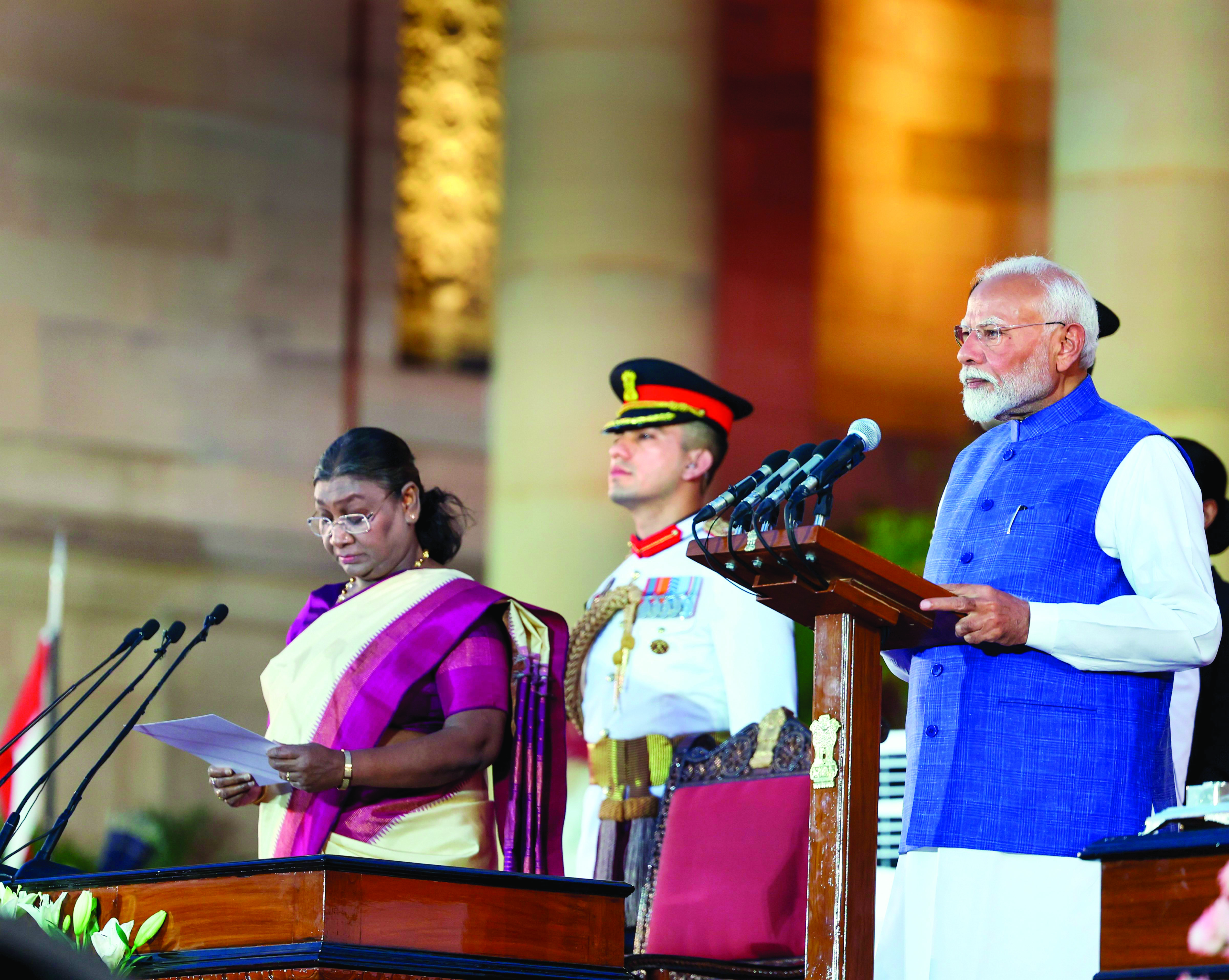 NDA leader Modi sworn in for 3rd term as PM