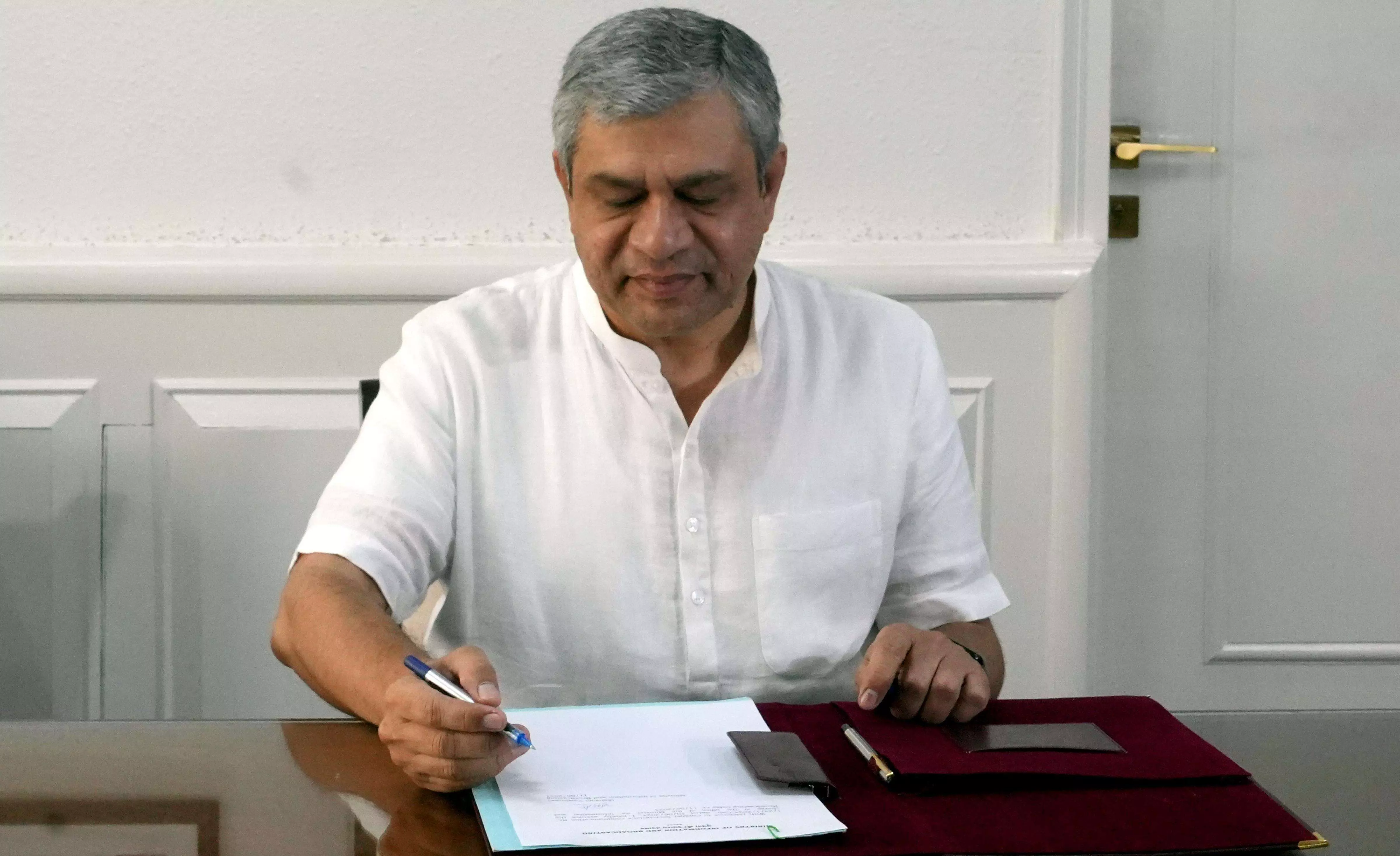 Ashwini Vaishnaw takes charge as Information and Broadcasting Minister Ashwini Vaishnaw takes charge as Information and Broadcasting Minister