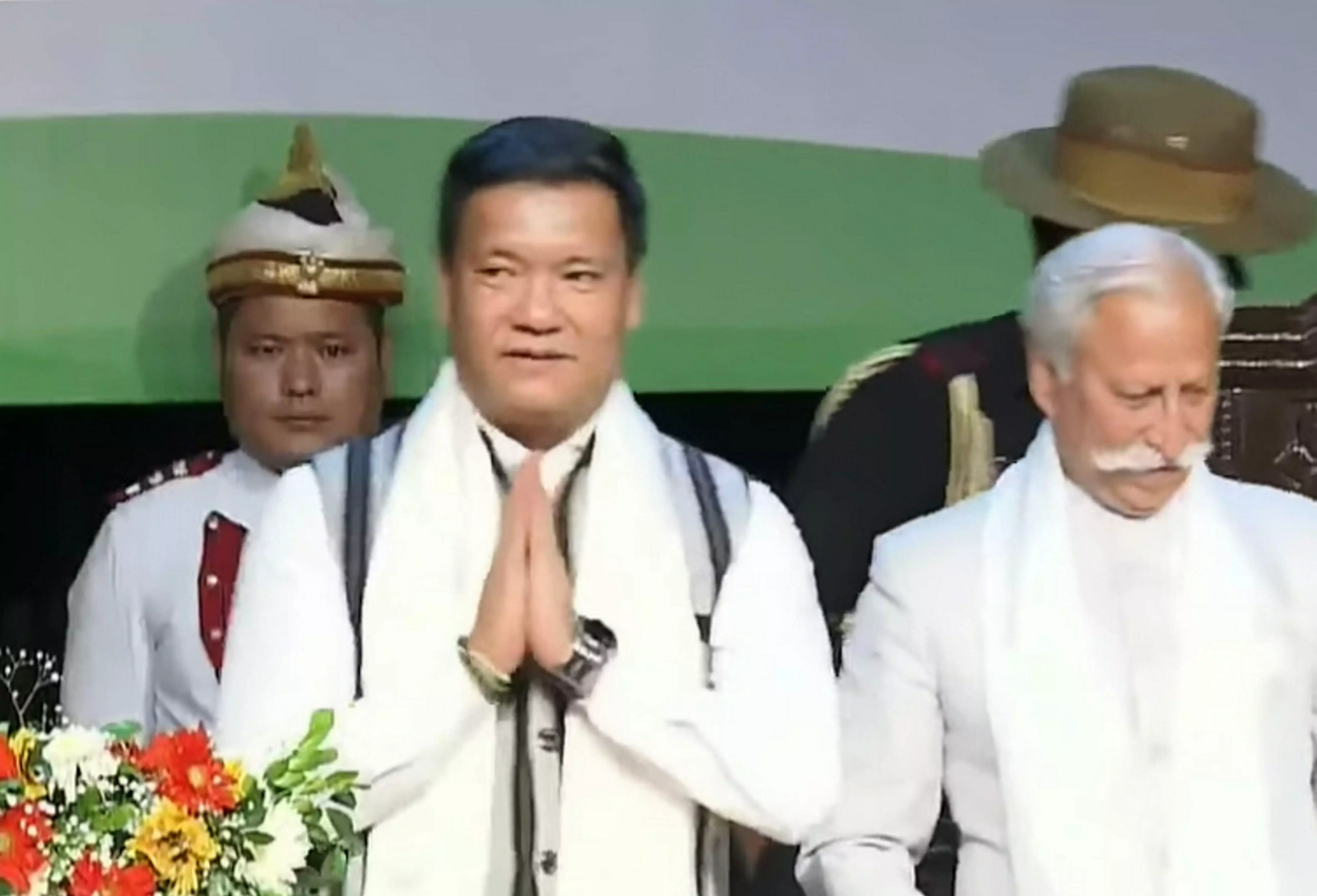 Pema Khandu sworn in as Arunachal Pradesh CM for third straight term Pema Khandu sworn in as Arunachal Pradesh CM for third straight term