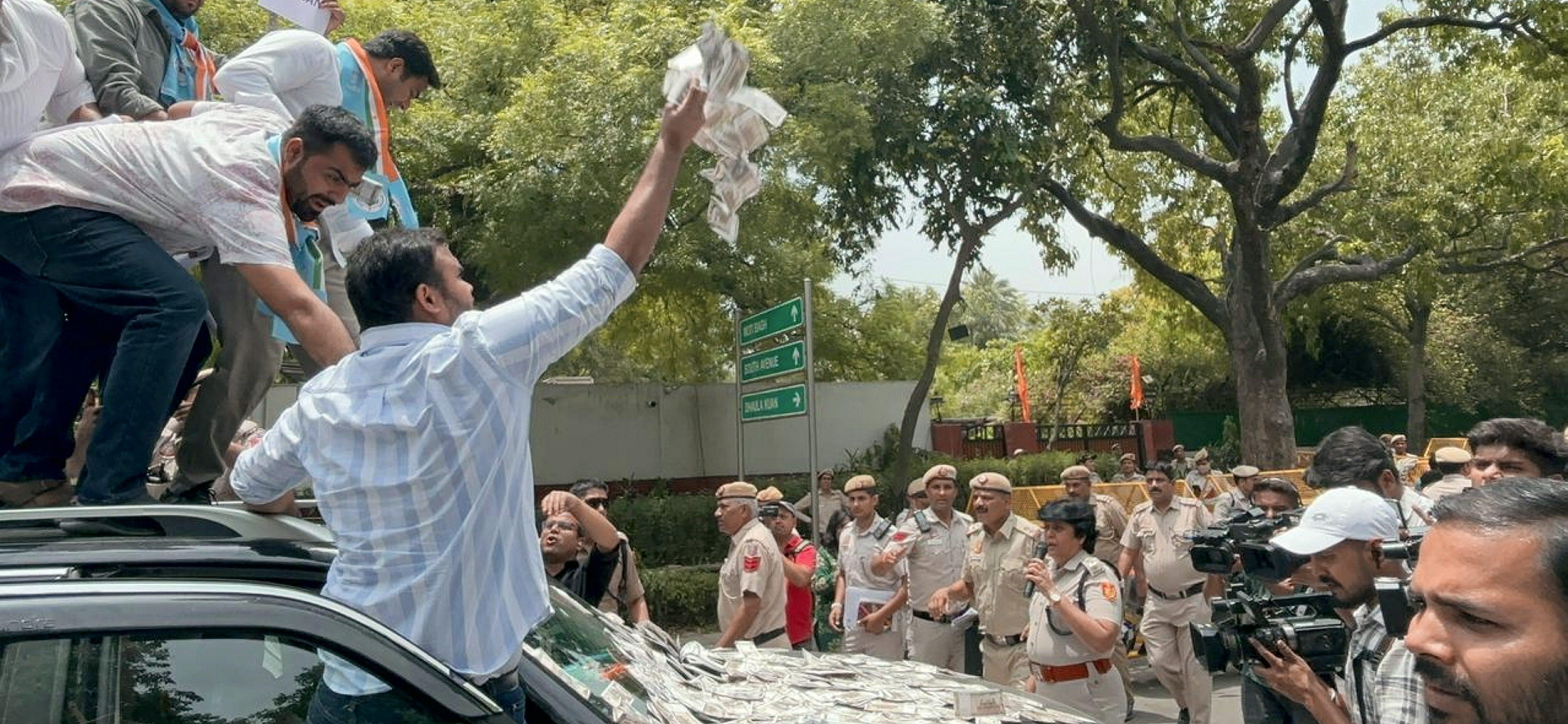 UGC NET Cancelled: NSUI members detained for protesting outside education ministers house