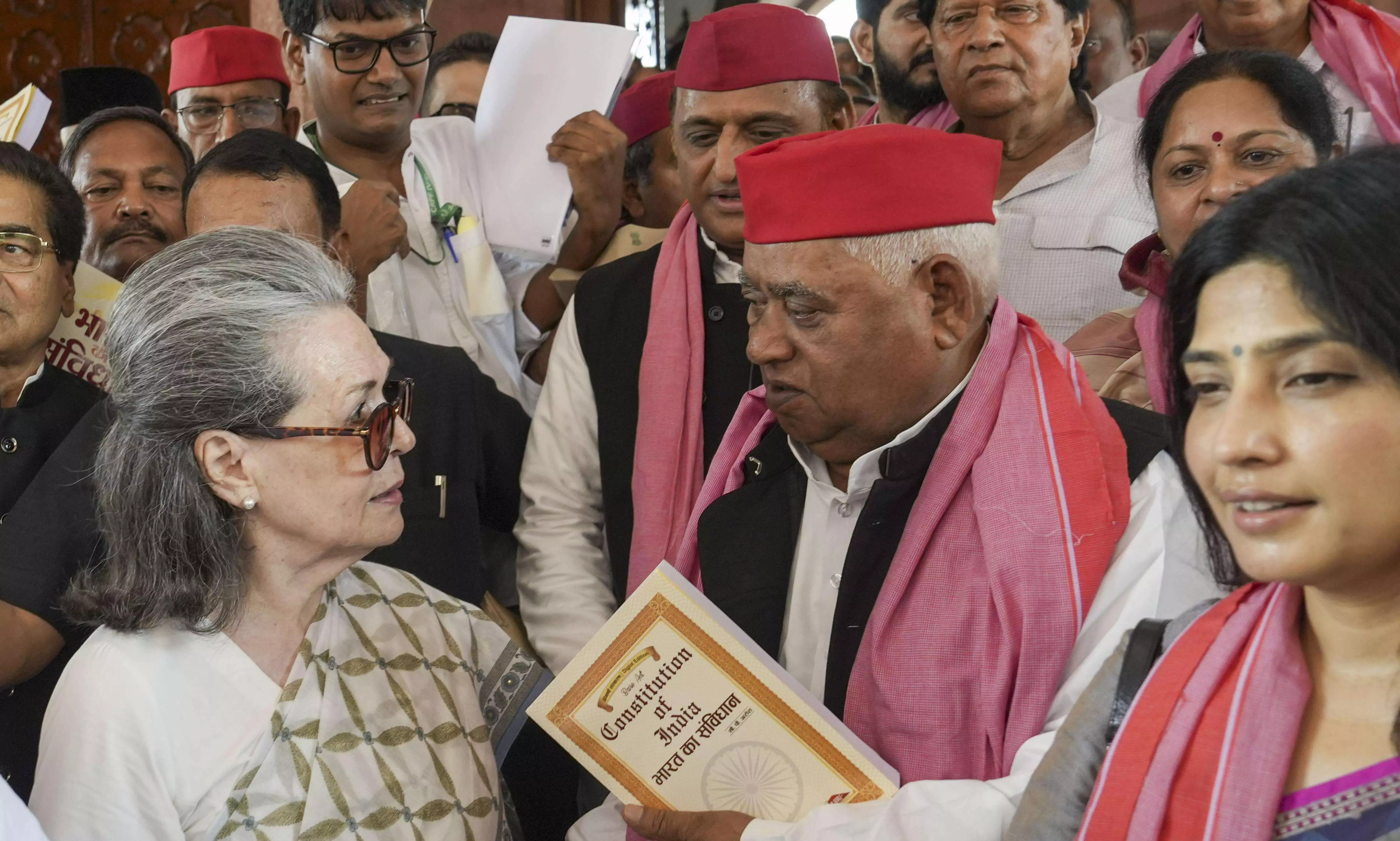 INDIA blocs show of strength in Parliament, raise call to save Constitution