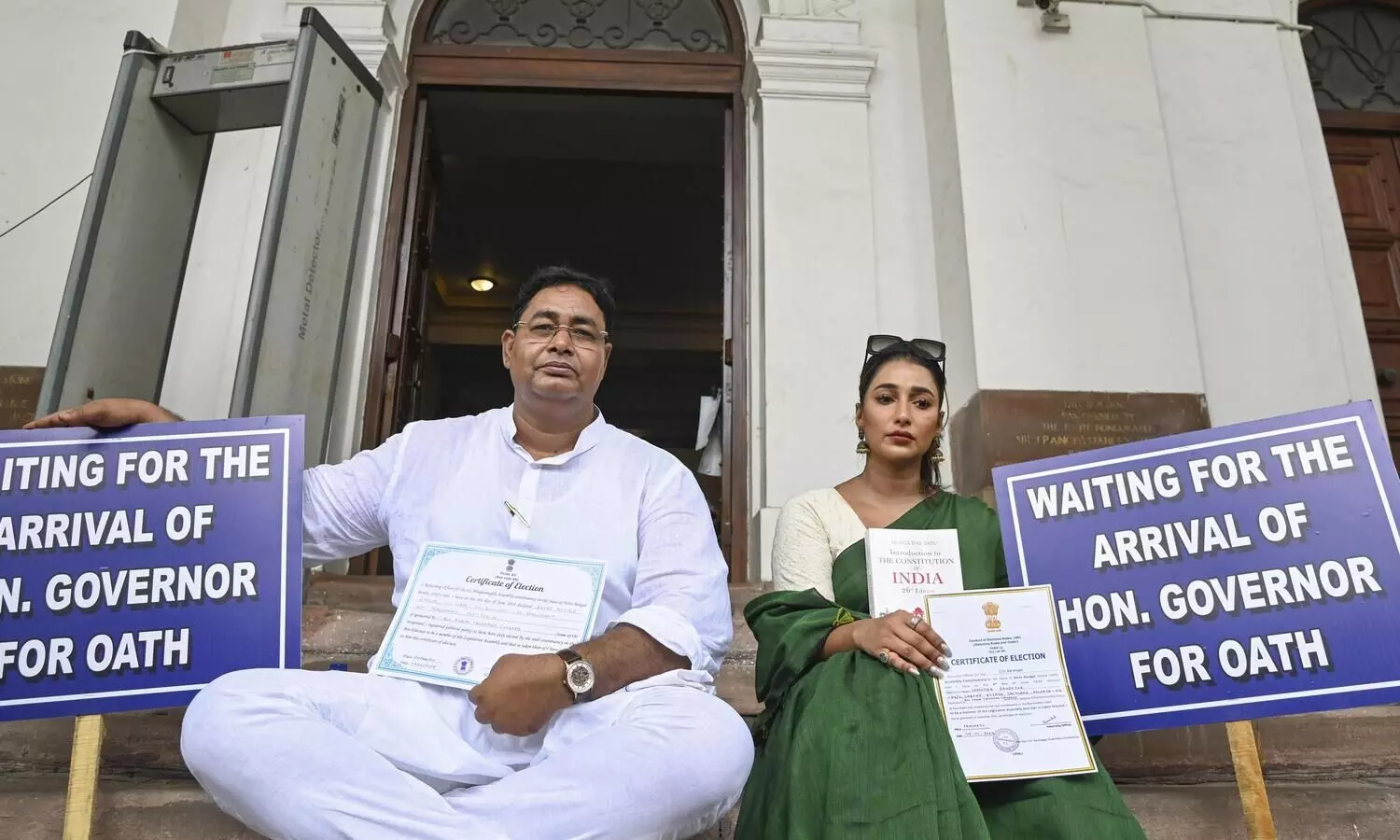 Swearing-in row: TMC MLAs sit on dharna, to write to Guv Bose again