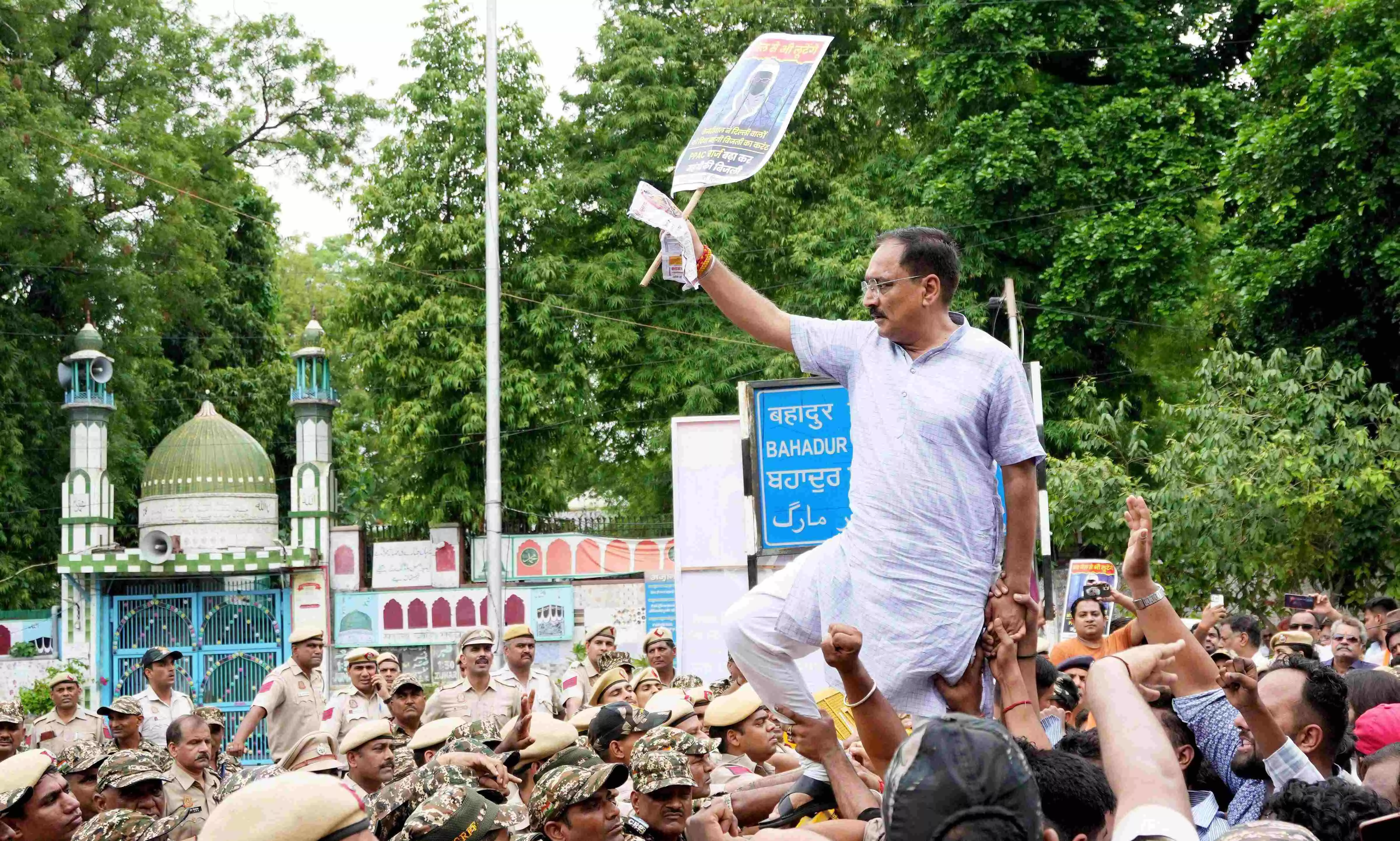Delhi BJP protests against AAP government over electricity price hike Delhi BJP protests against AAP government over electricity price hike