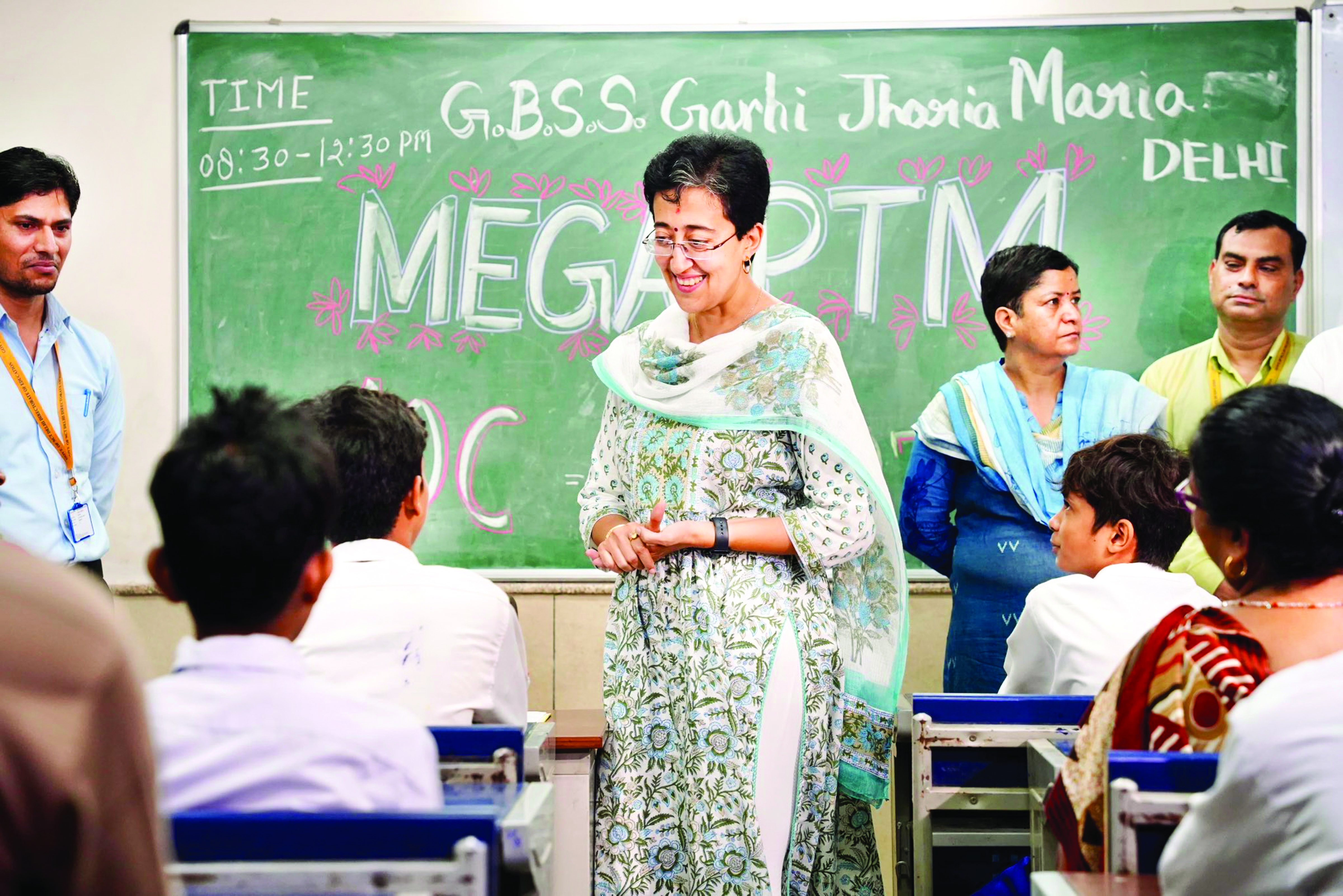 Mega PTM: Education minister Atishi interacts with parents Mega PTM: Education minister Atishi interacts with parents