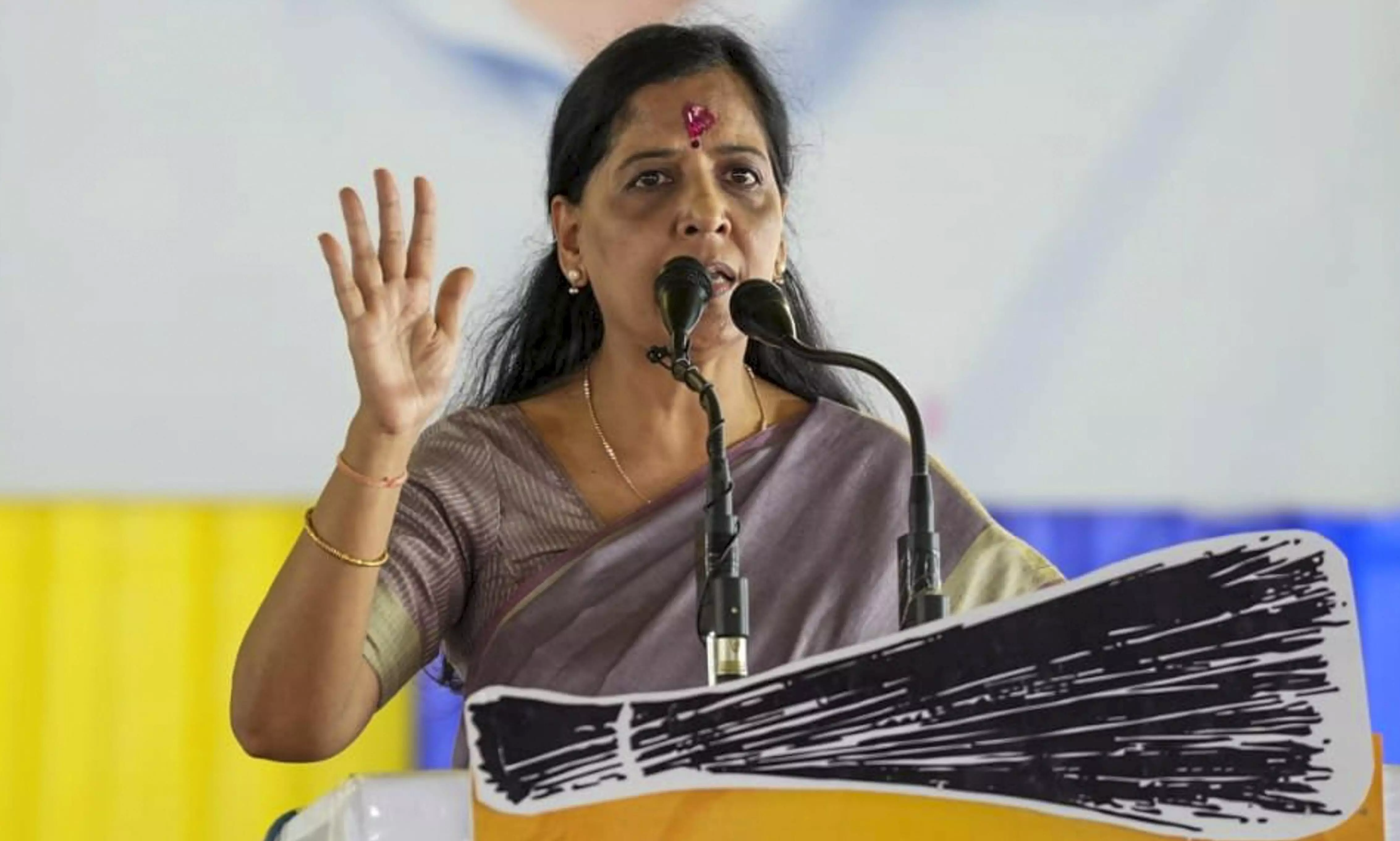 Kejriwals life in danger, BJPs politics about hatred: Wife Sunita at INDIA bloc rally
