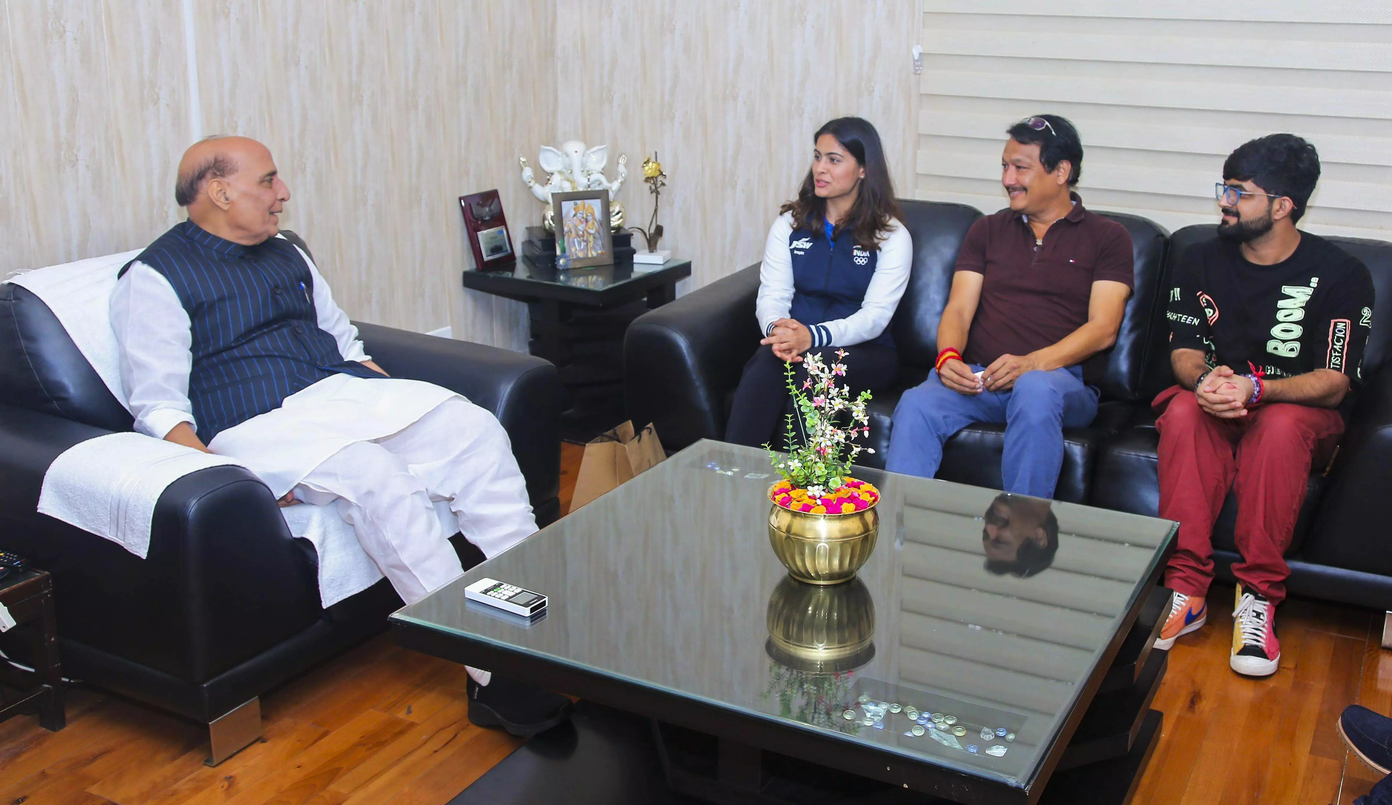 Every Indian elated by her Olympic feat: Rajnath after meeting Manu Bhaker