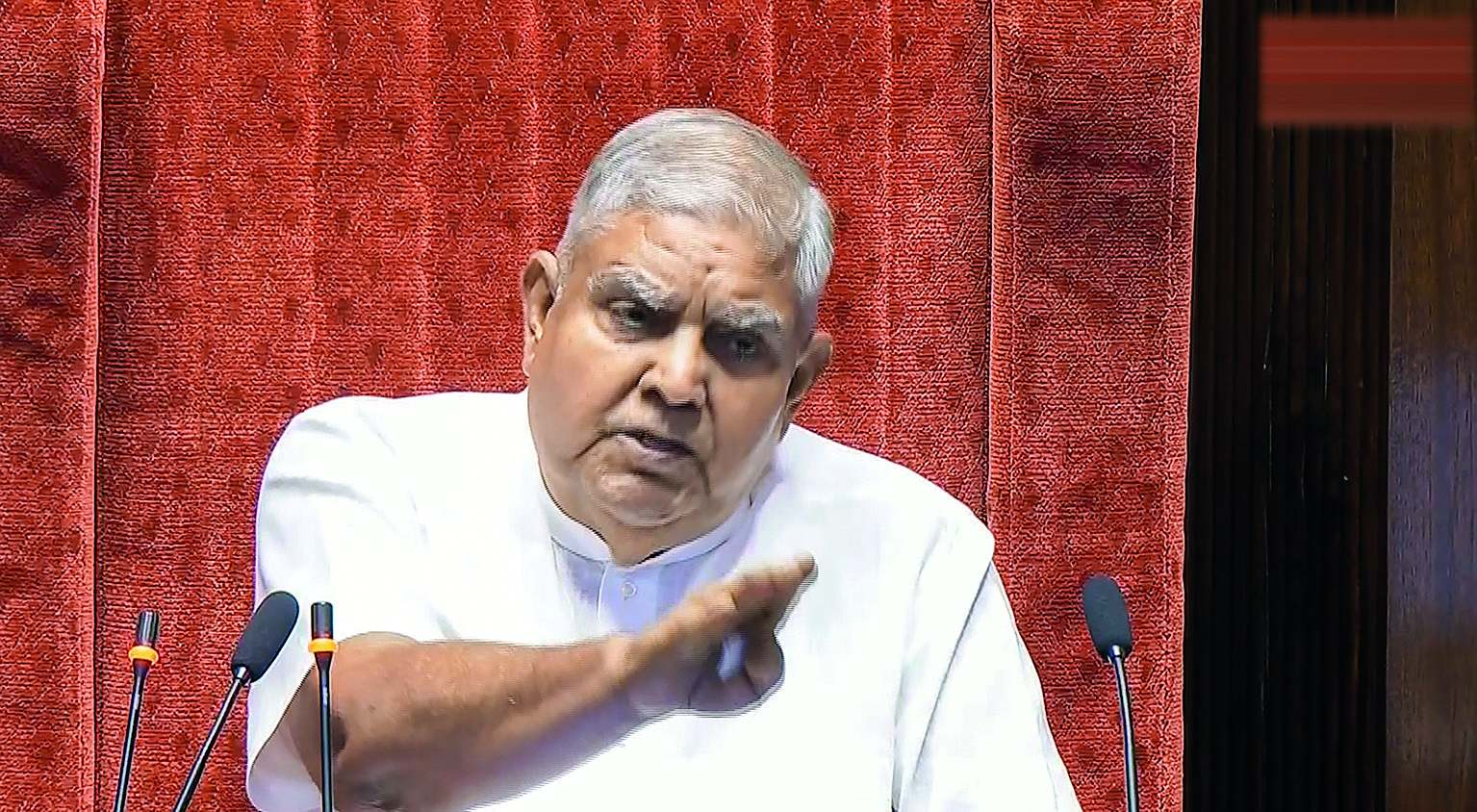Oppn mulls resolution to remove RS chairman Dhankhar as VP Oppn mulls resolution to remove RS chairman Dhankhar as VP