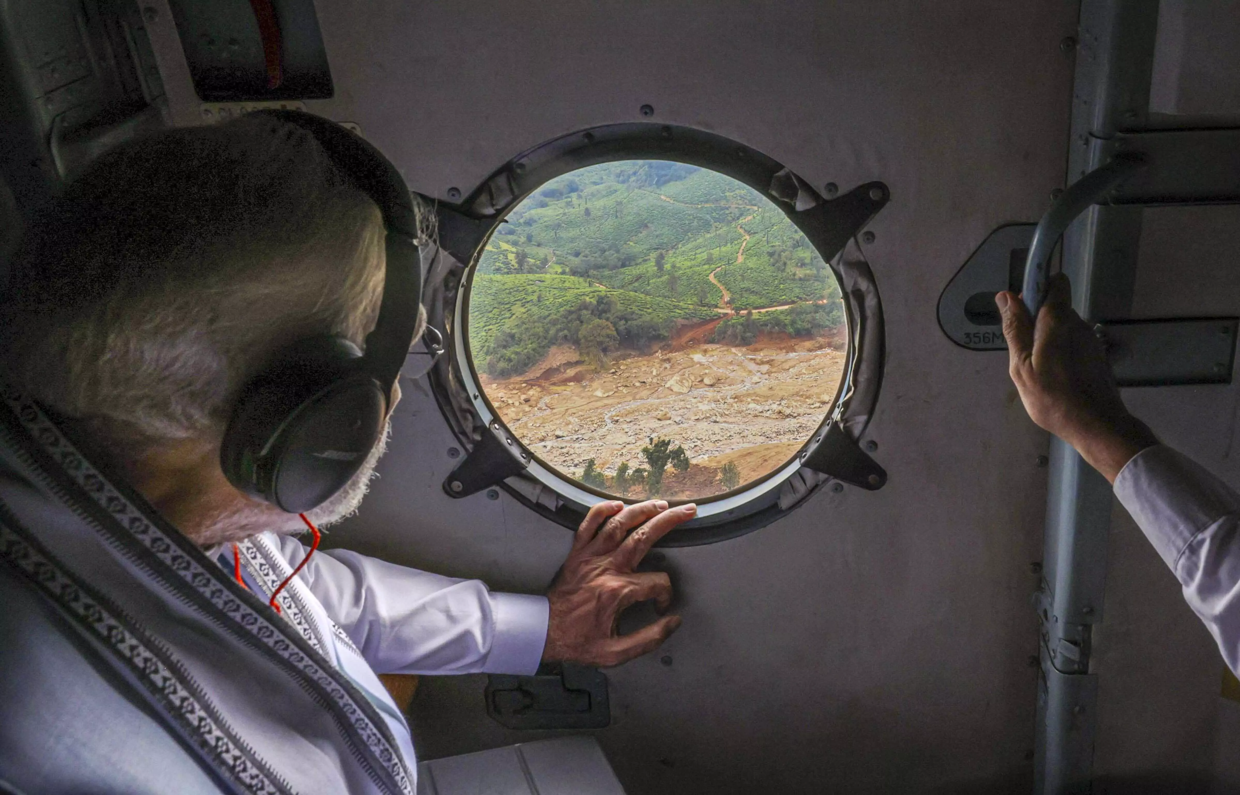 PM Modi carries out aerial survey of disaster-hit areas of Wayanad