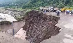 Bridge partially washed away by heavy rains in J-K’s Poonch Bridge partially washed away by heavy rains in J-K’s Poonch