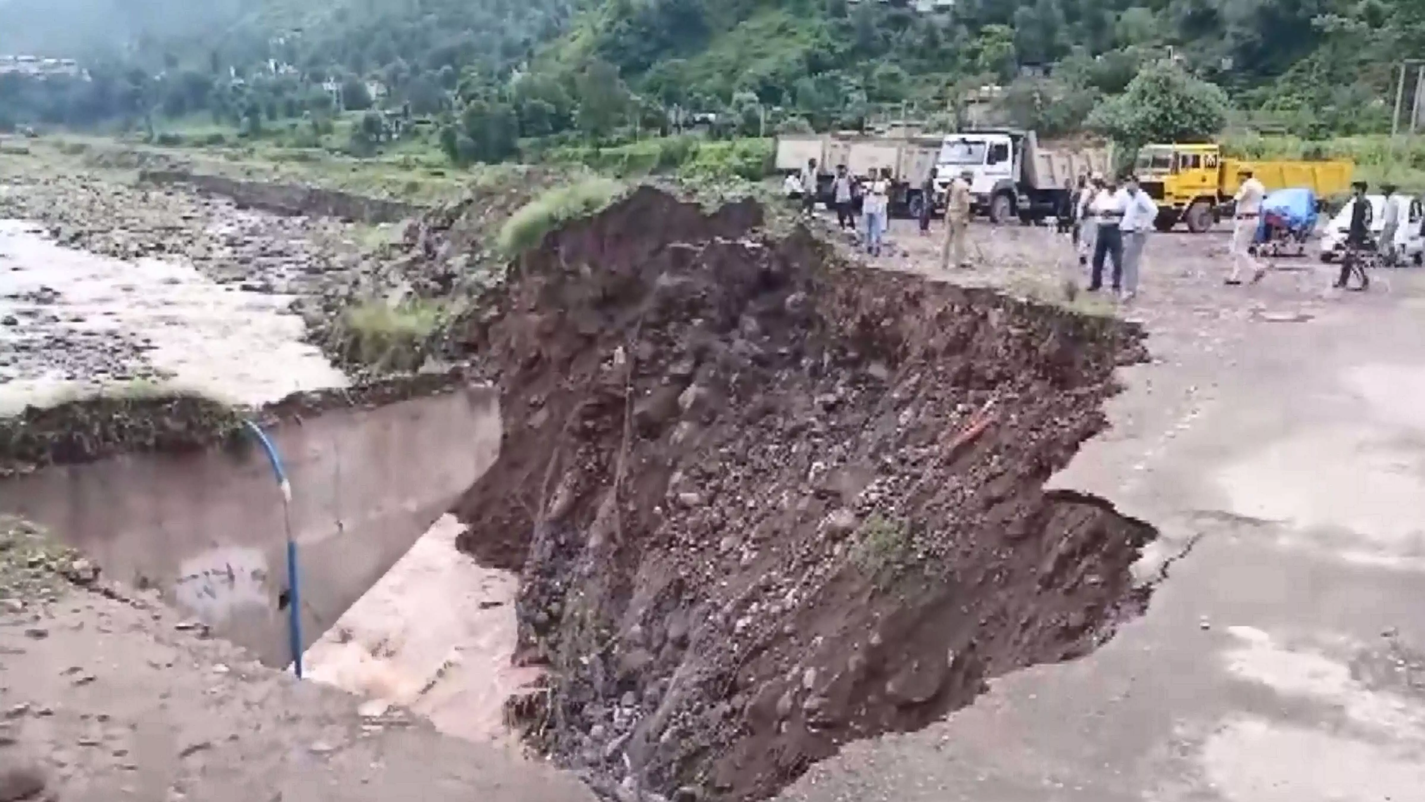 Bridge partially washed away by heavy rains in J-K’s Poonch