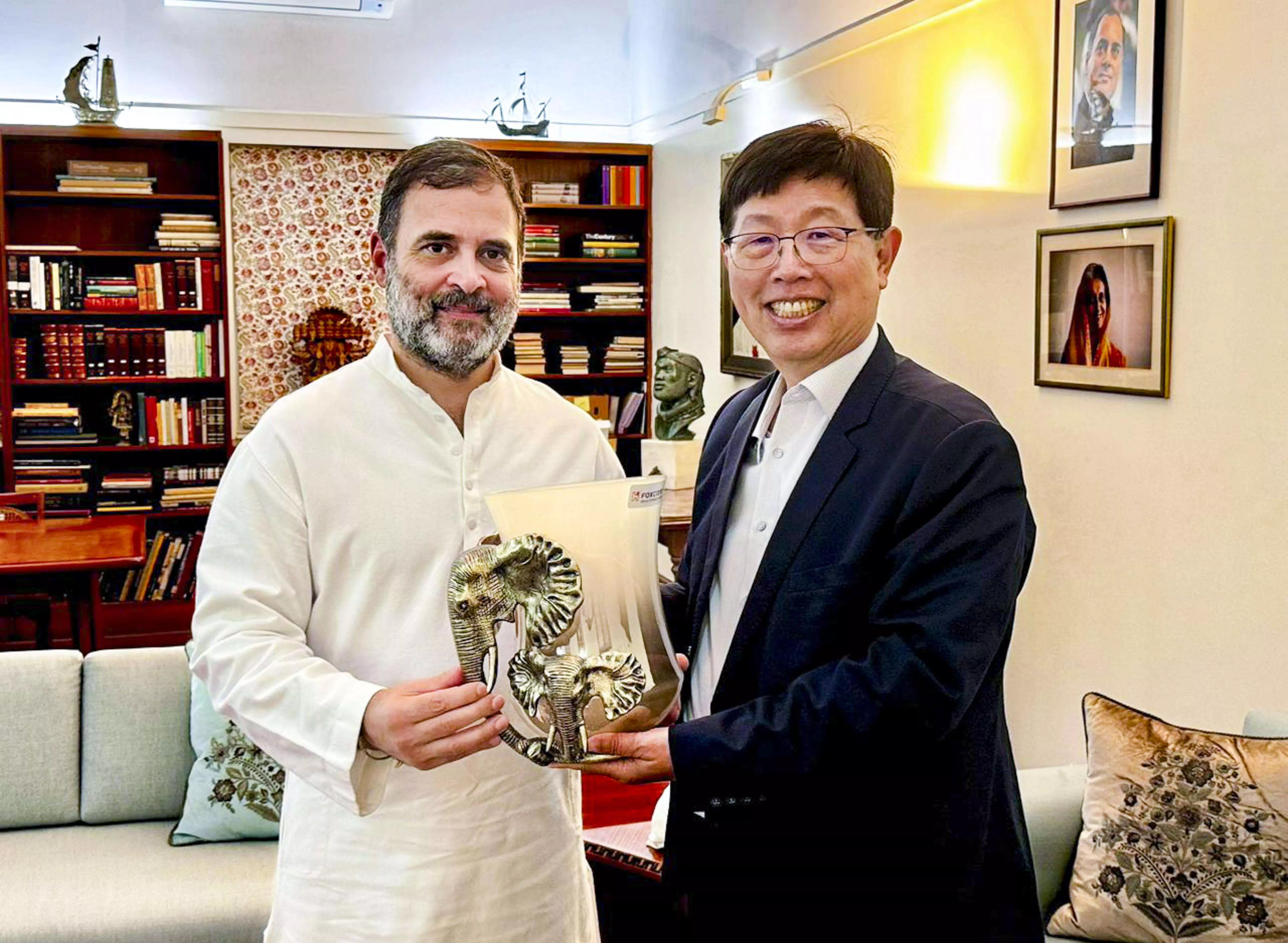 Rahul Gandhi meets Foxconn chairman, discusses future of tech innovation in India