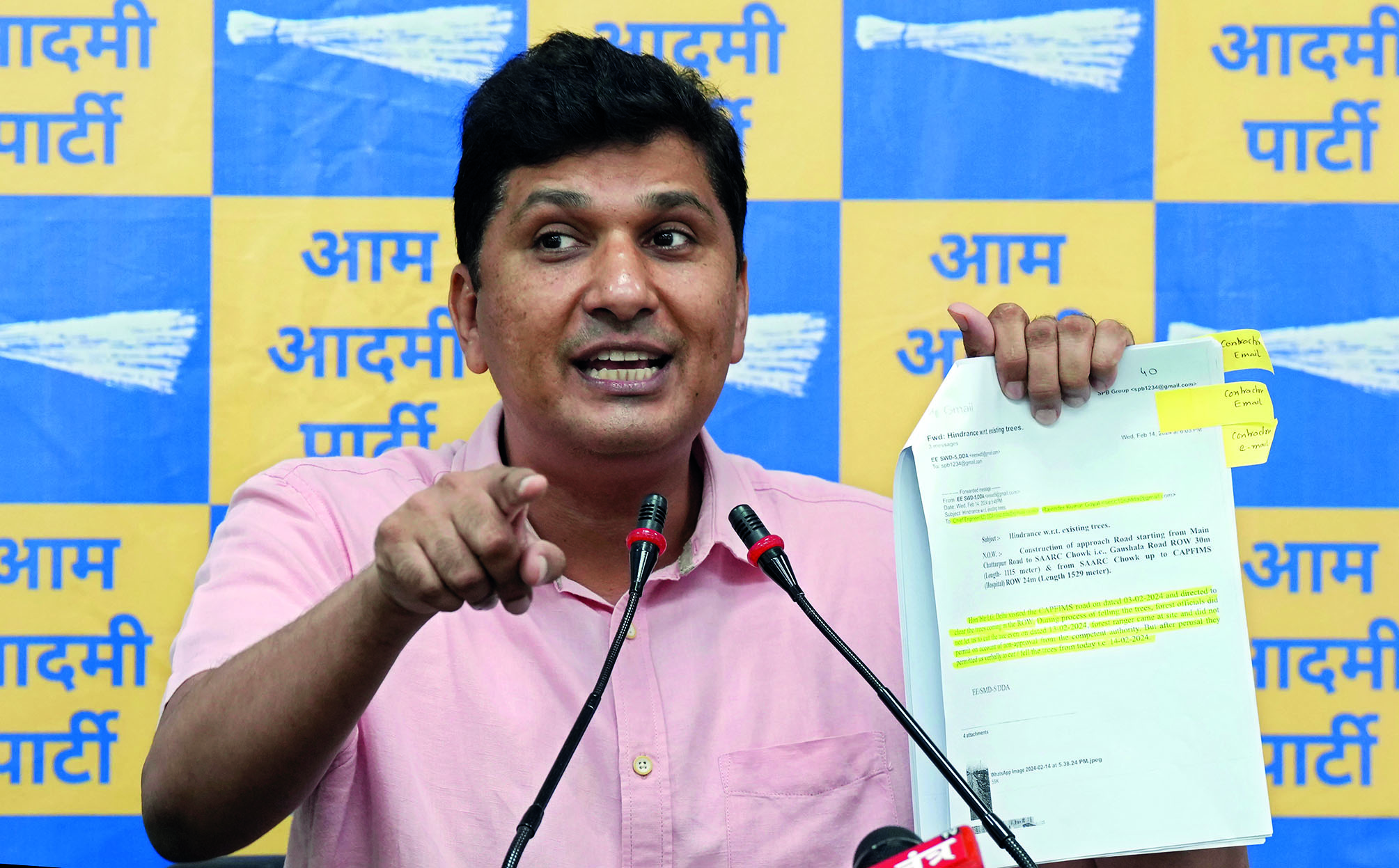 L-G should resign for giving permission to fell 1100 trees in Ridge area: Bharadwaj